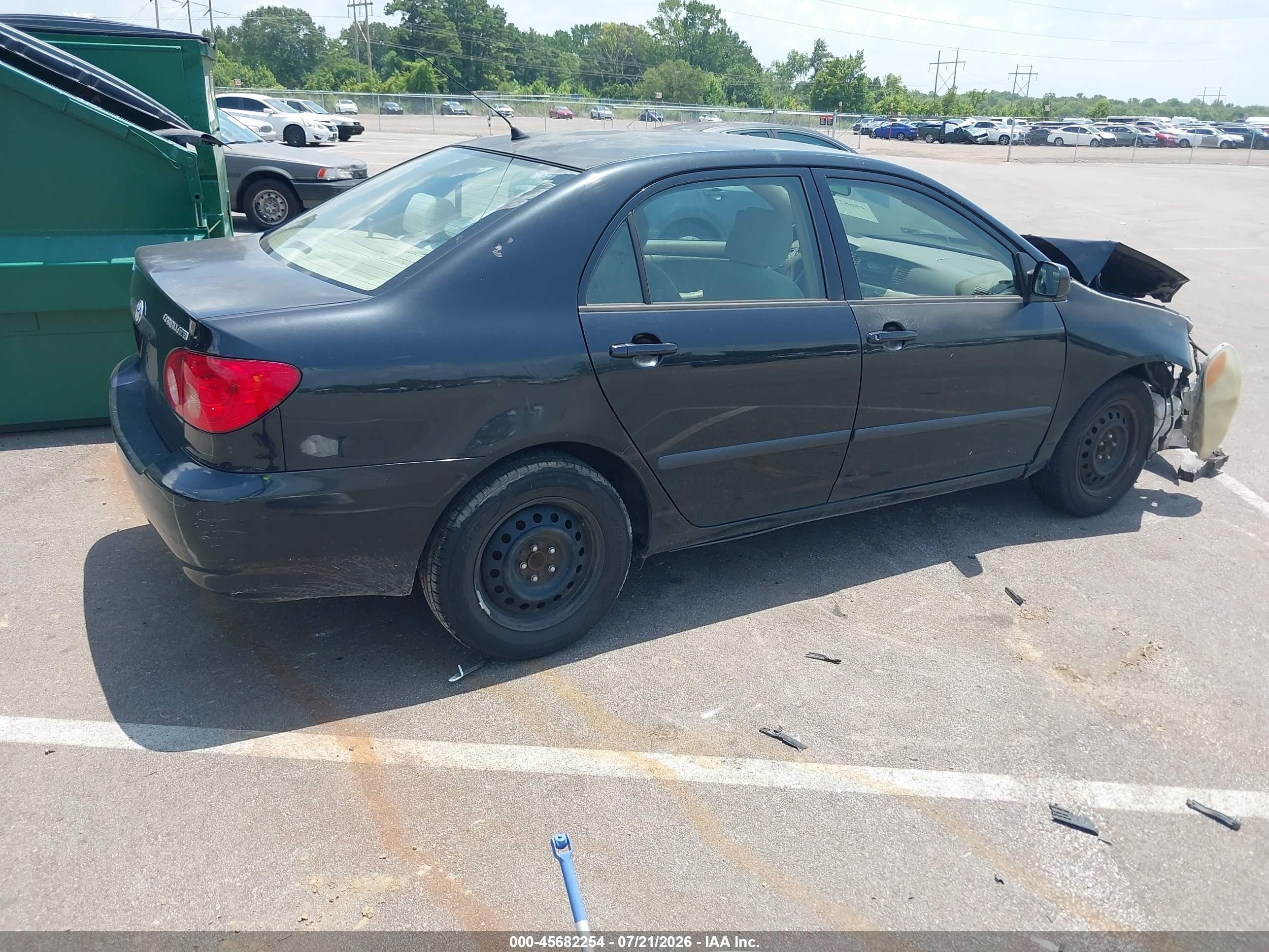 2007 Toyota Corolla Ce Black vin: JTDBR32E570106785