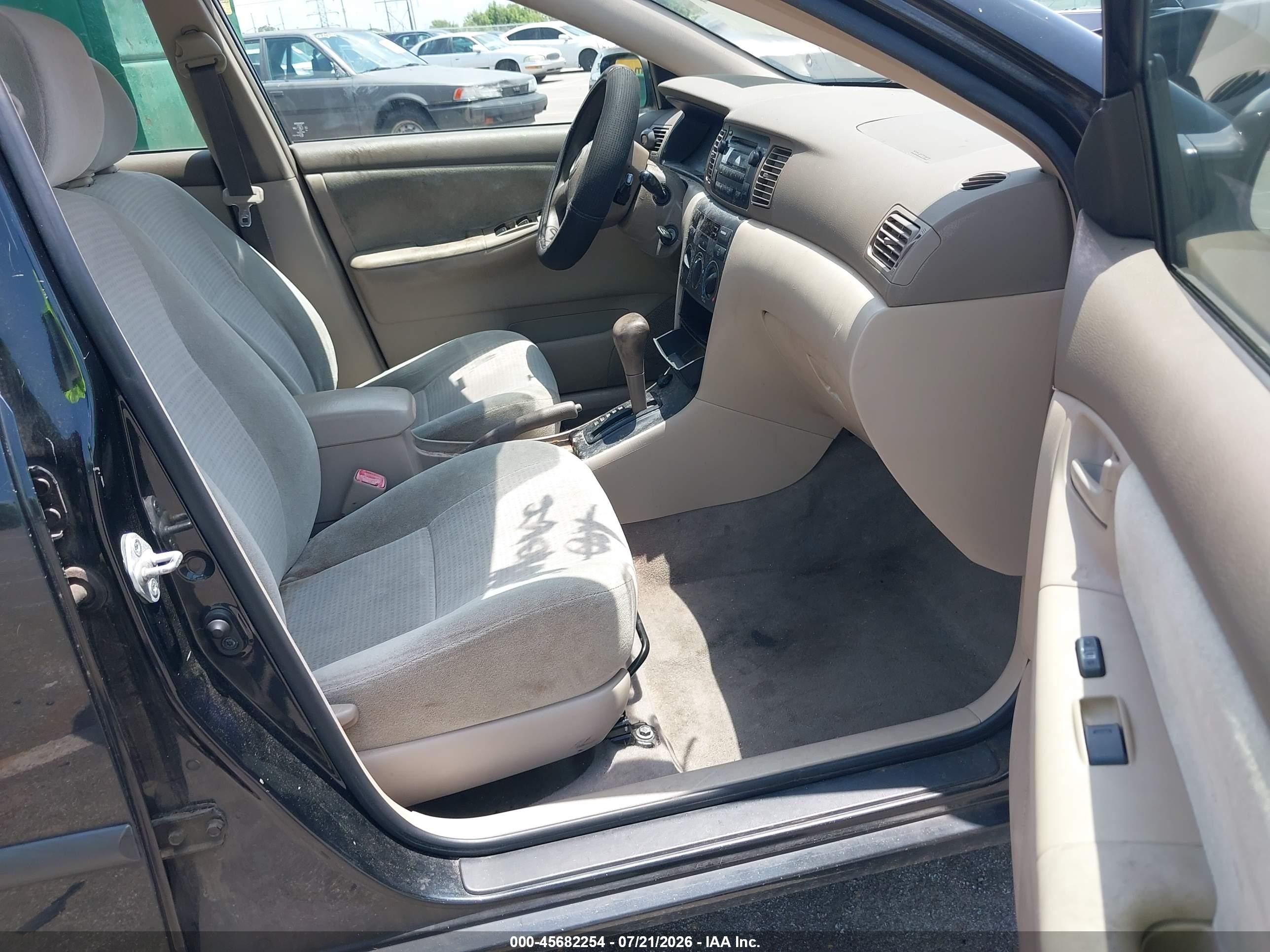 2007 Toyota Corolla Ce Black vin: JTDBR32E570106785