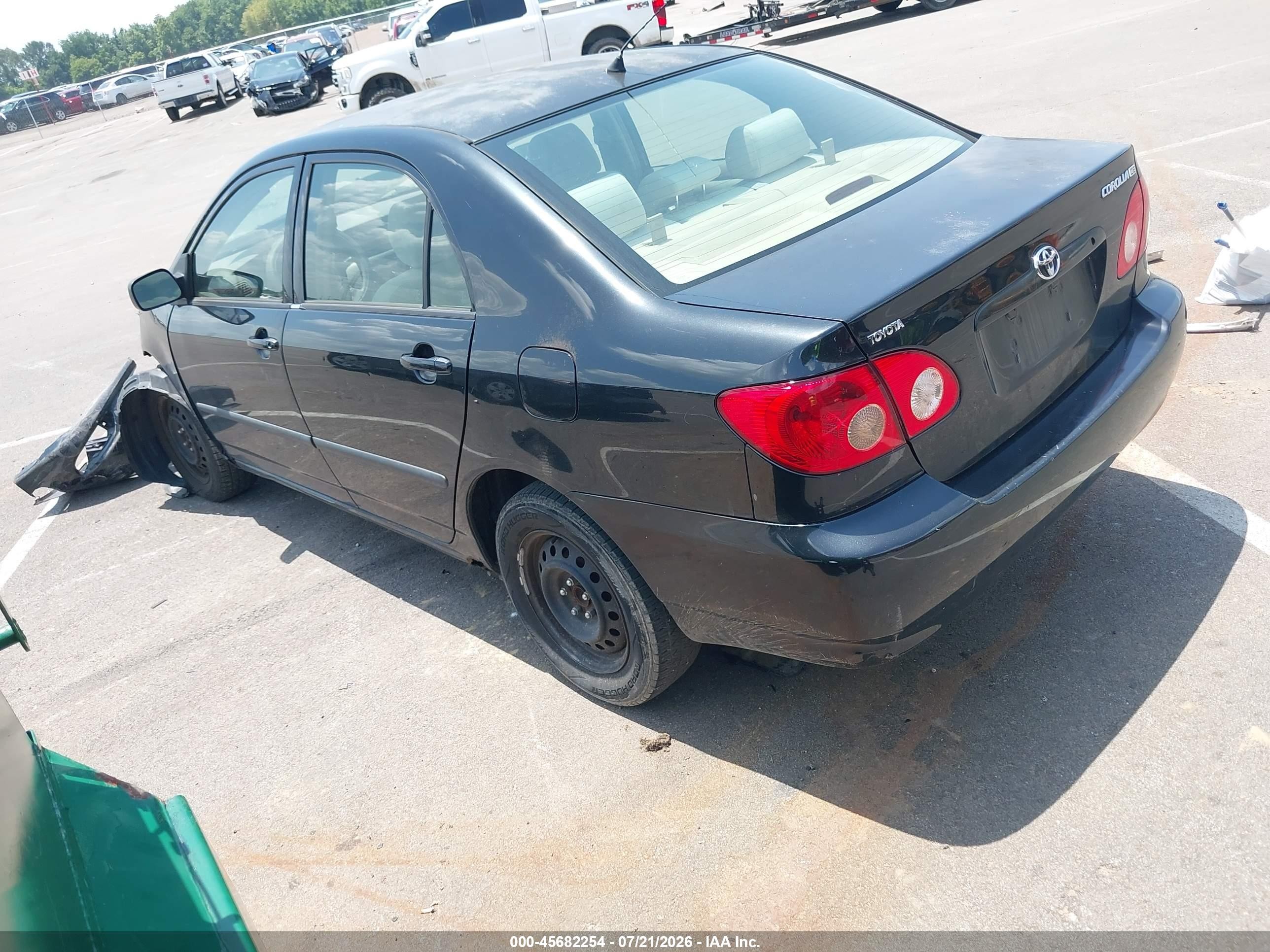 2007 Toyota Corolla Ce Black vin: JTDBR32E570106785