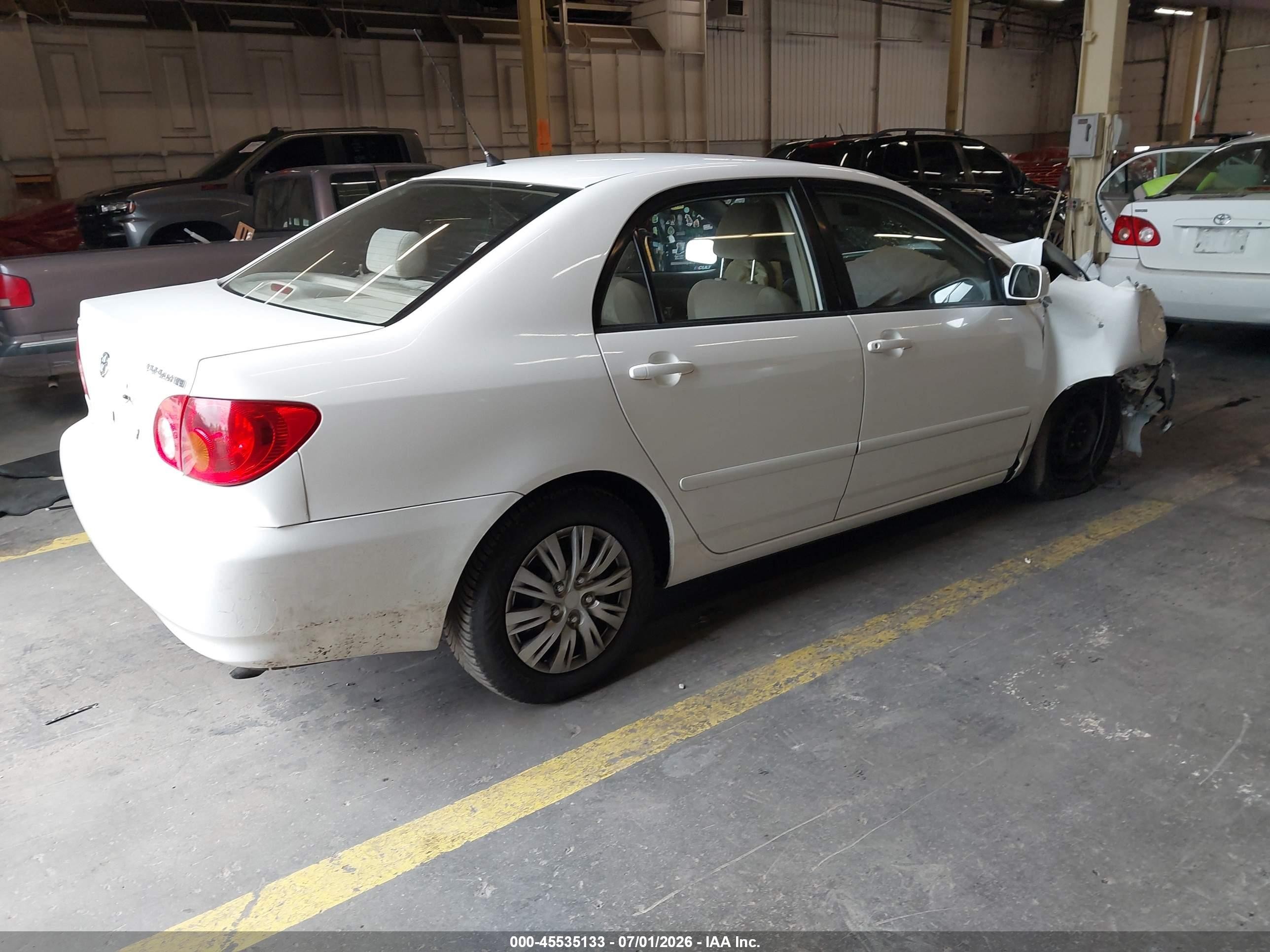 2003 Toyota Corolla Le White vin: JTDBR32E630013350