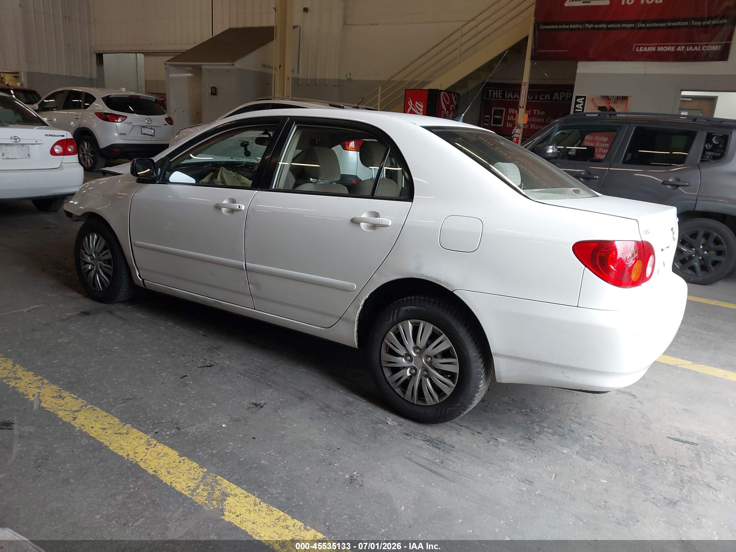 2003 Toyota Corolla Le White vin: JTDBR32E630013350