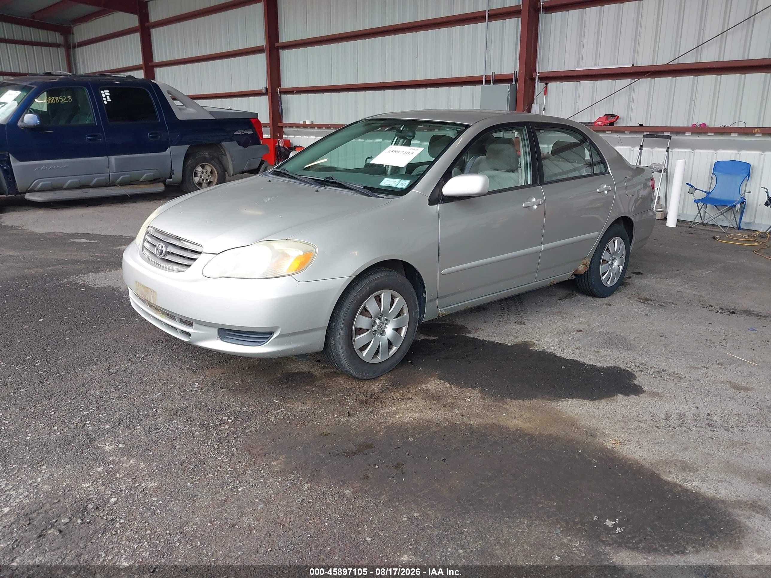 2003 Toyota Corolla Le Silver vin: JTDBR32E630013445