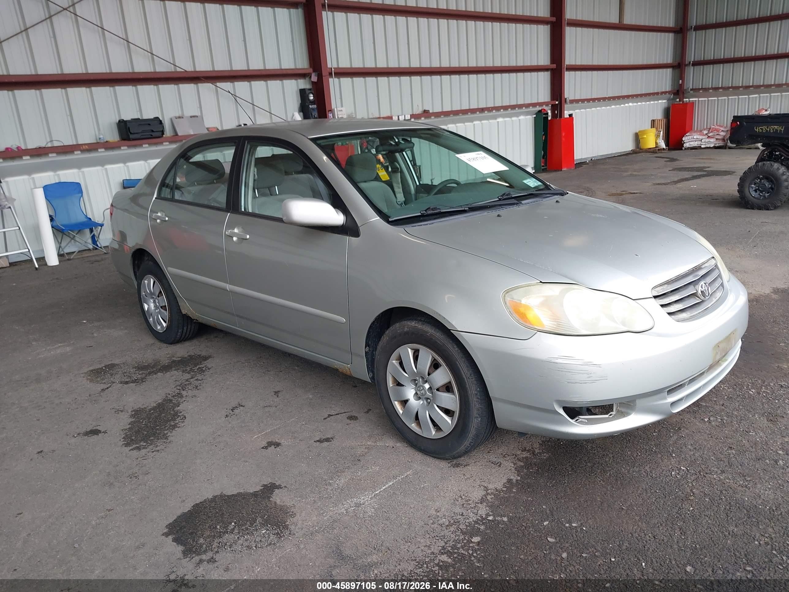 2003 Toyota Corolla Le Silver vin: JTDBR32E630013445