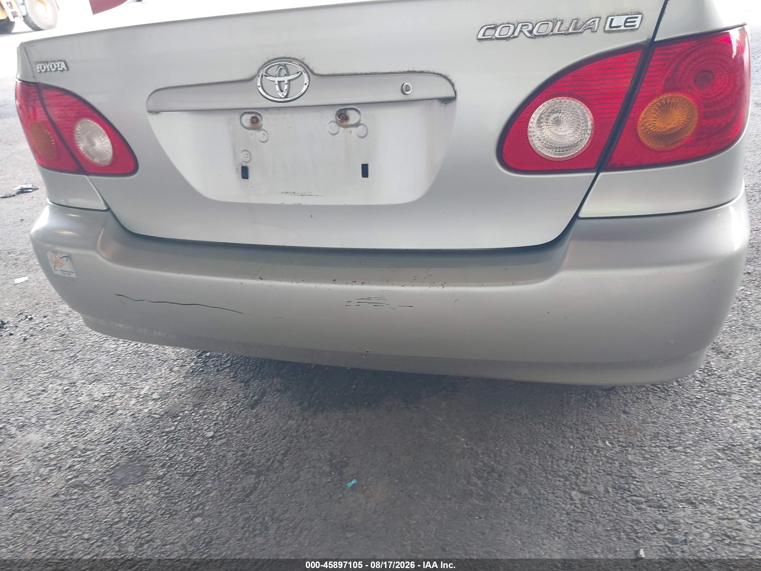 2003 Toyota Corolla Le Silver vin: JTDBR32E630013445