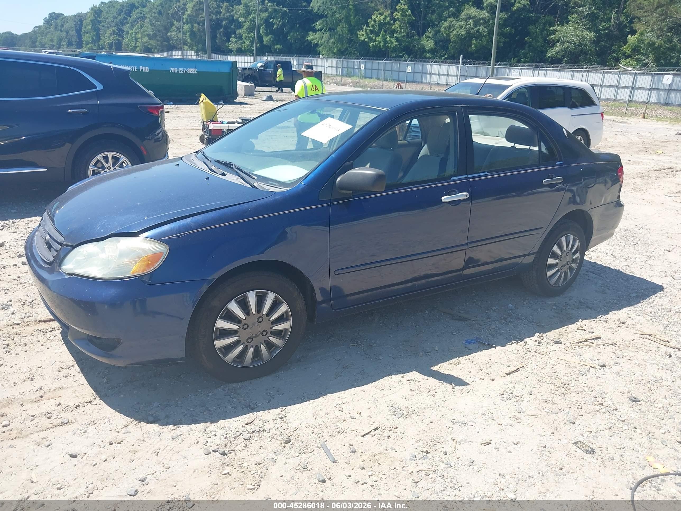 2003 Toyota Corolla Le Blue vin: JTDBR32E630020802