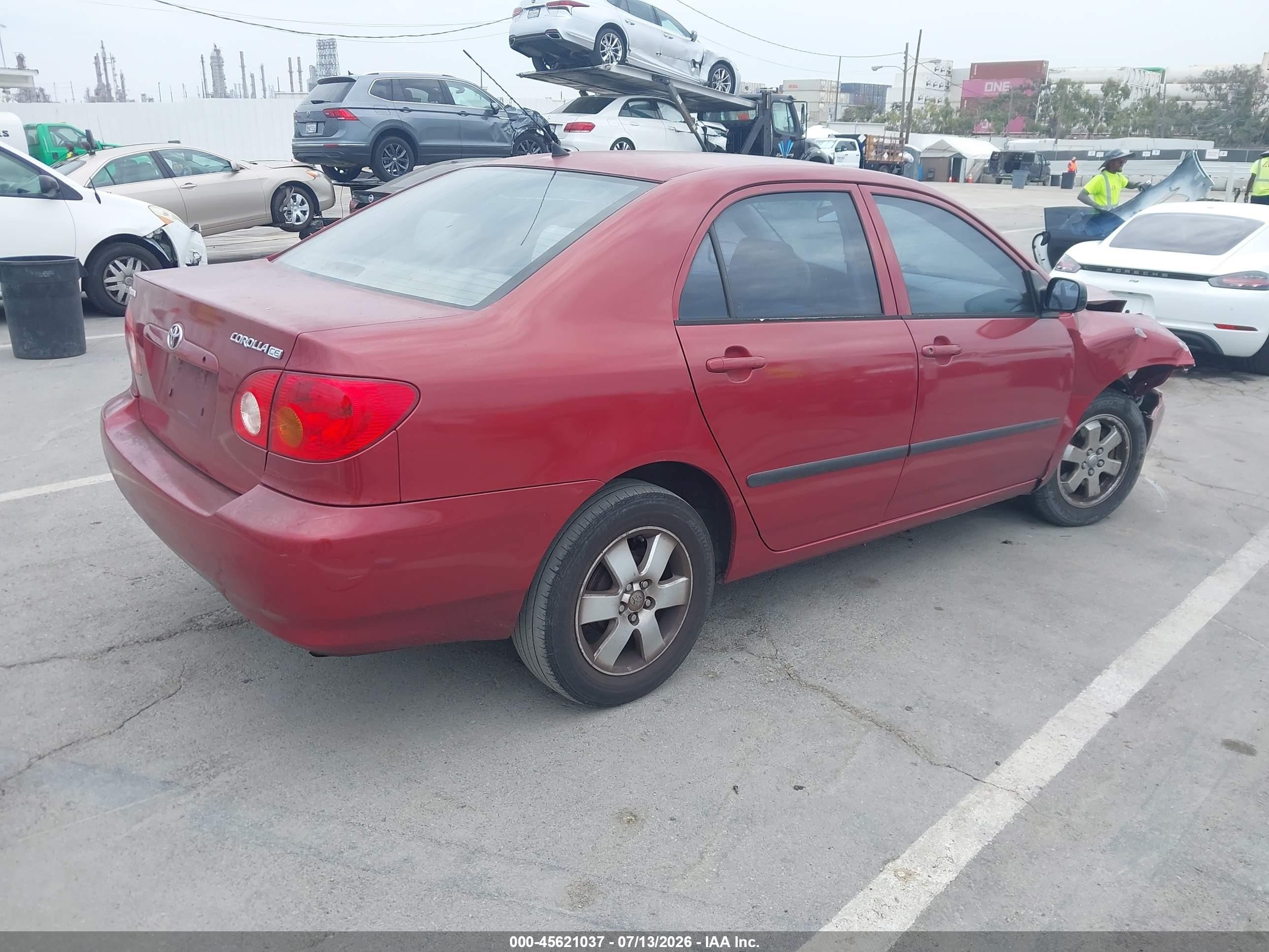 2003 Toyota Corolla Ce Red vin: JTDBR32E630047725