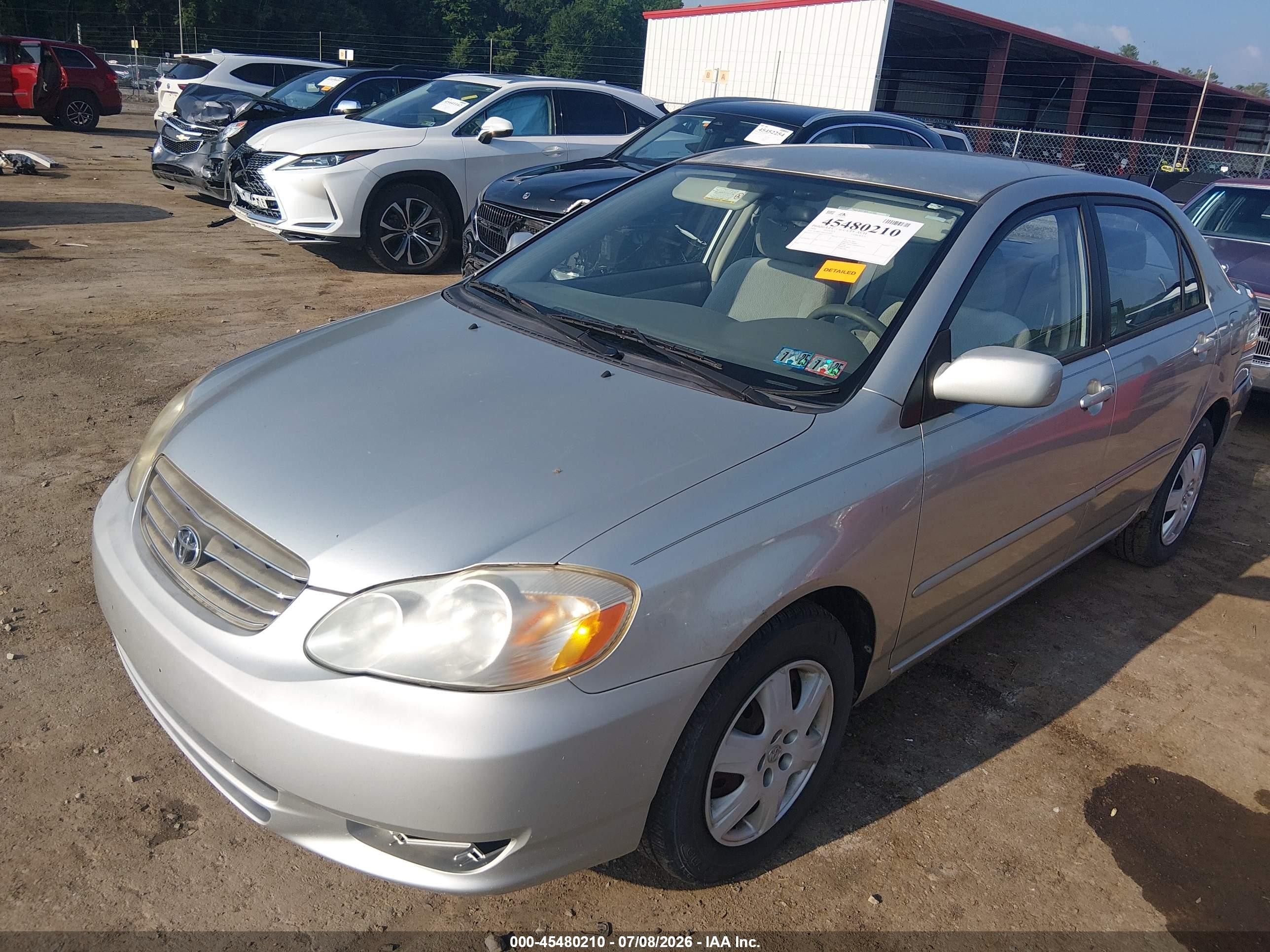 2004 Toyota Corolla Le Silver vin: JTDBR32E642019087
