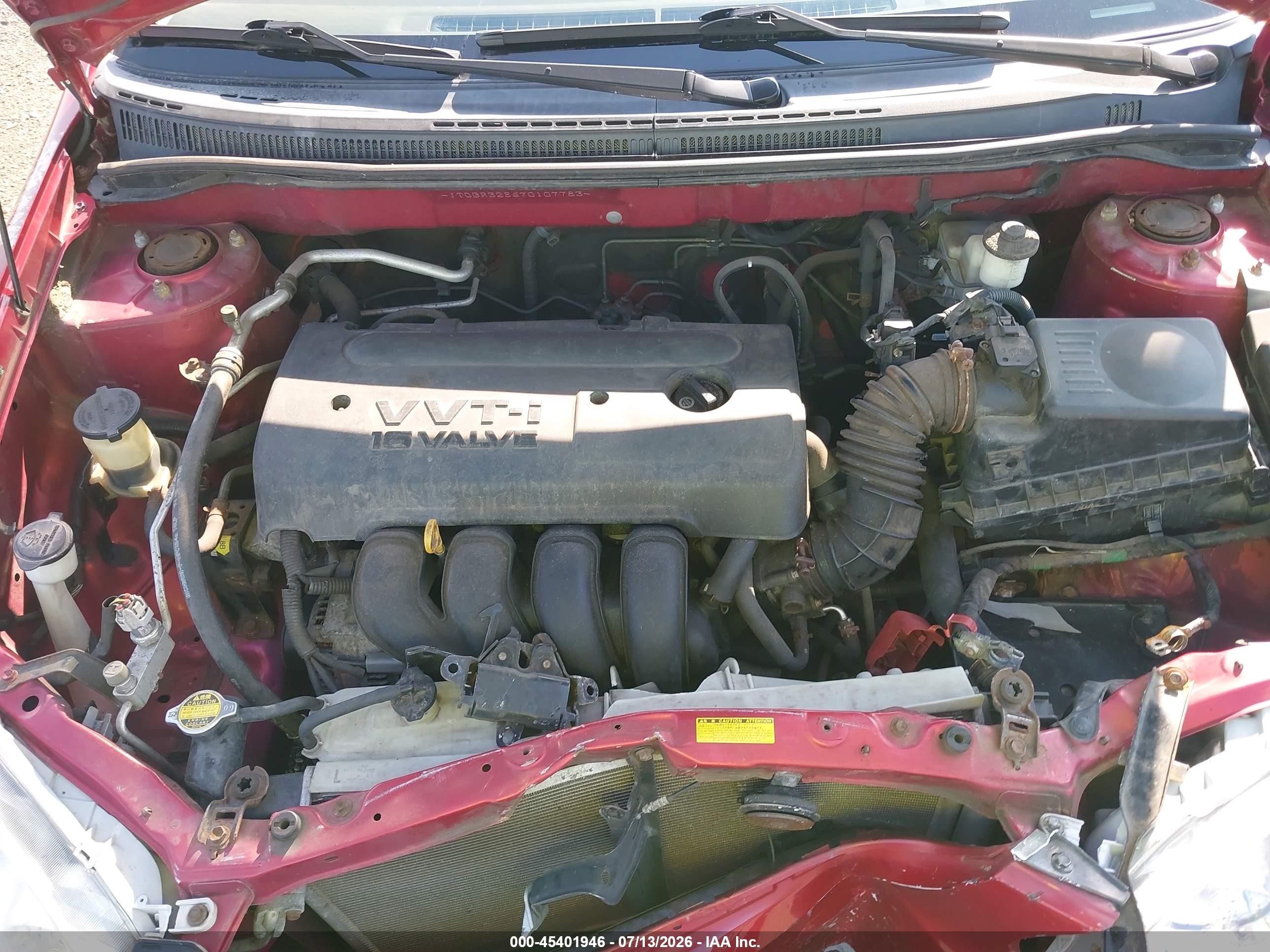 2007 Toyota Corolla Ce Red vin: JTDBR32E670107783