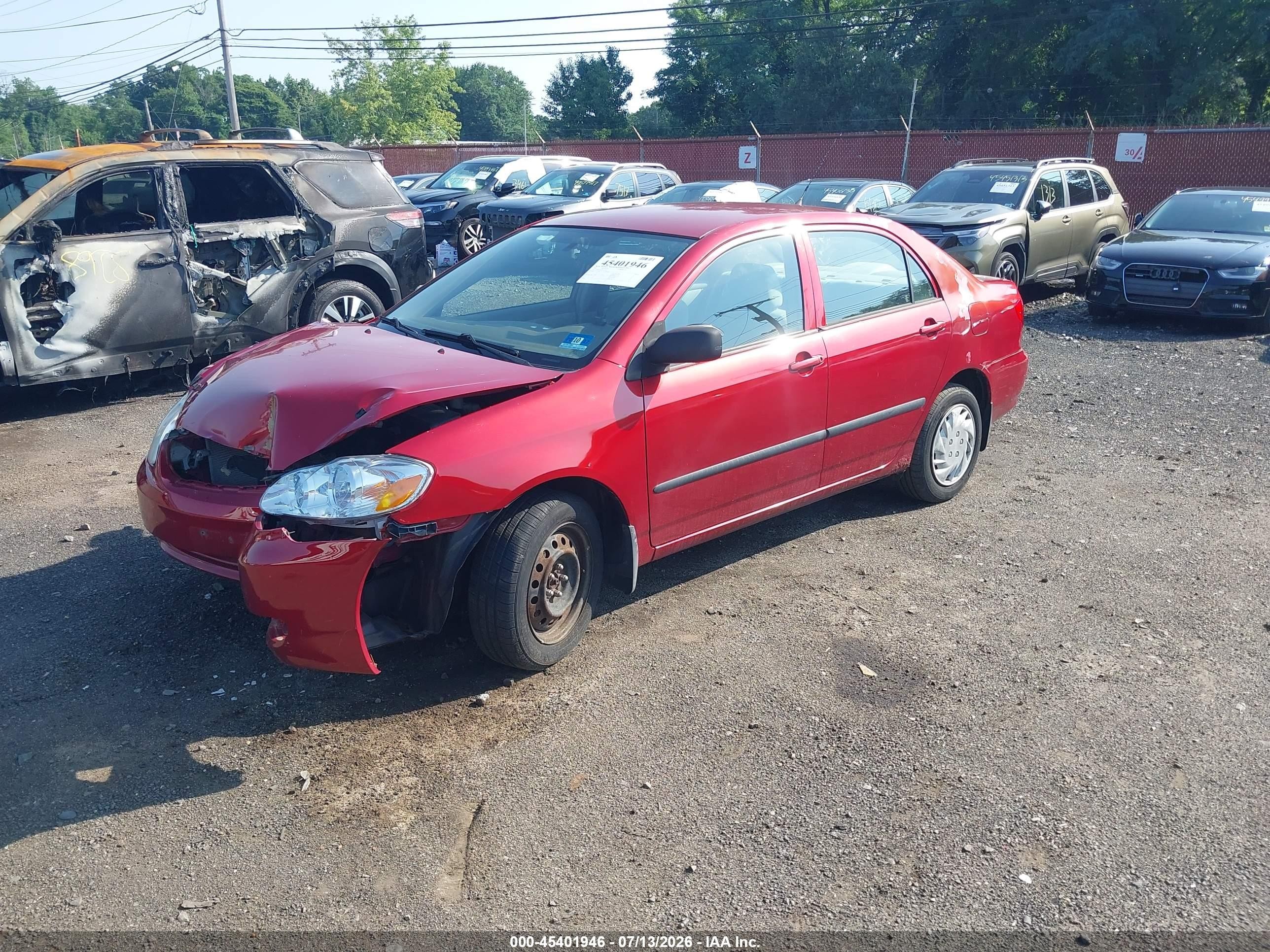 2007 Toyota Corolla Ce Red vin: JTDBR32E670107783