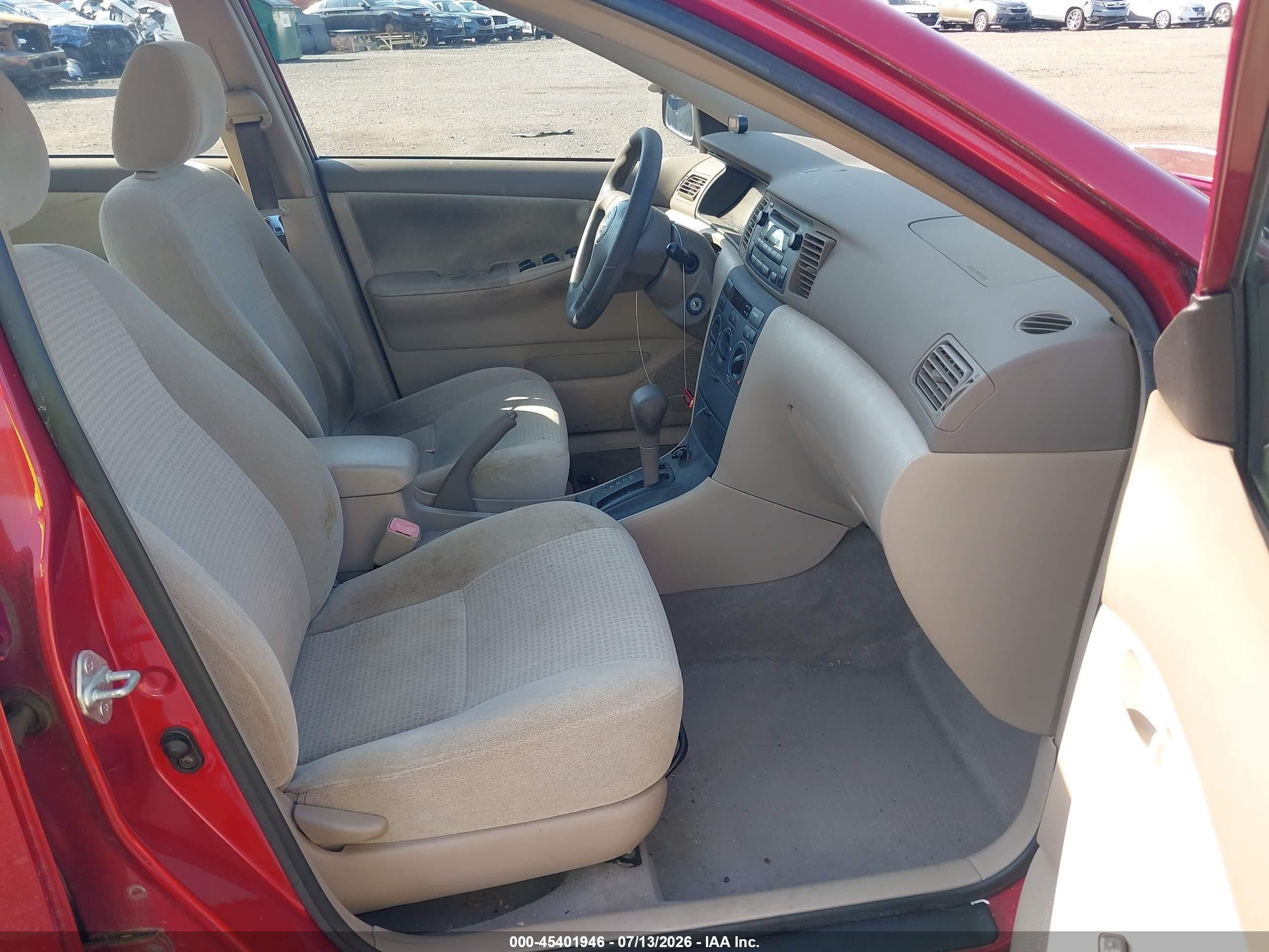 2007 Toyota Corolla Ce Red vin: JTDBR32E670107783