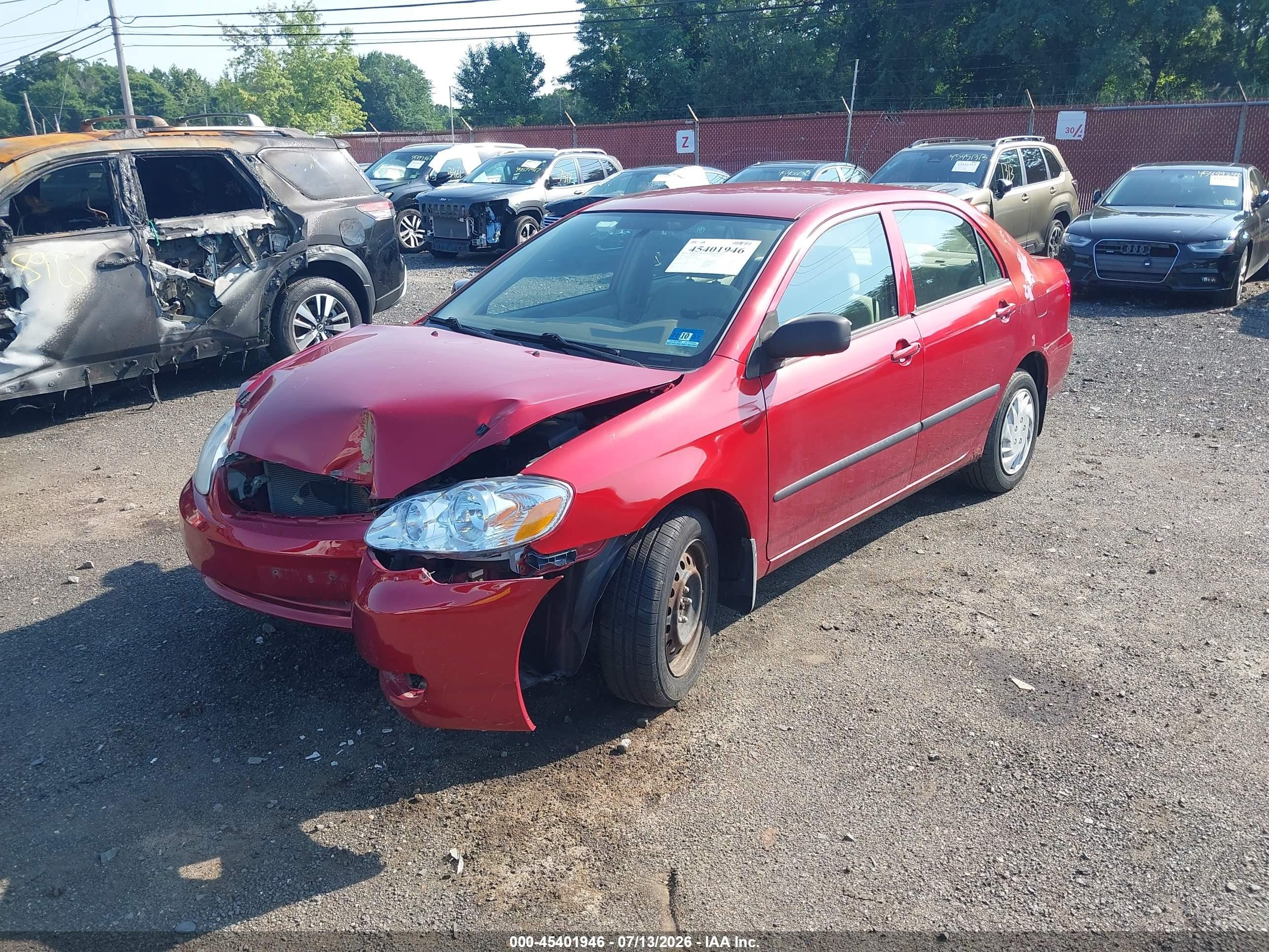 2007 Toyota Corolla Ce Red vin: JTDBR32E670107783