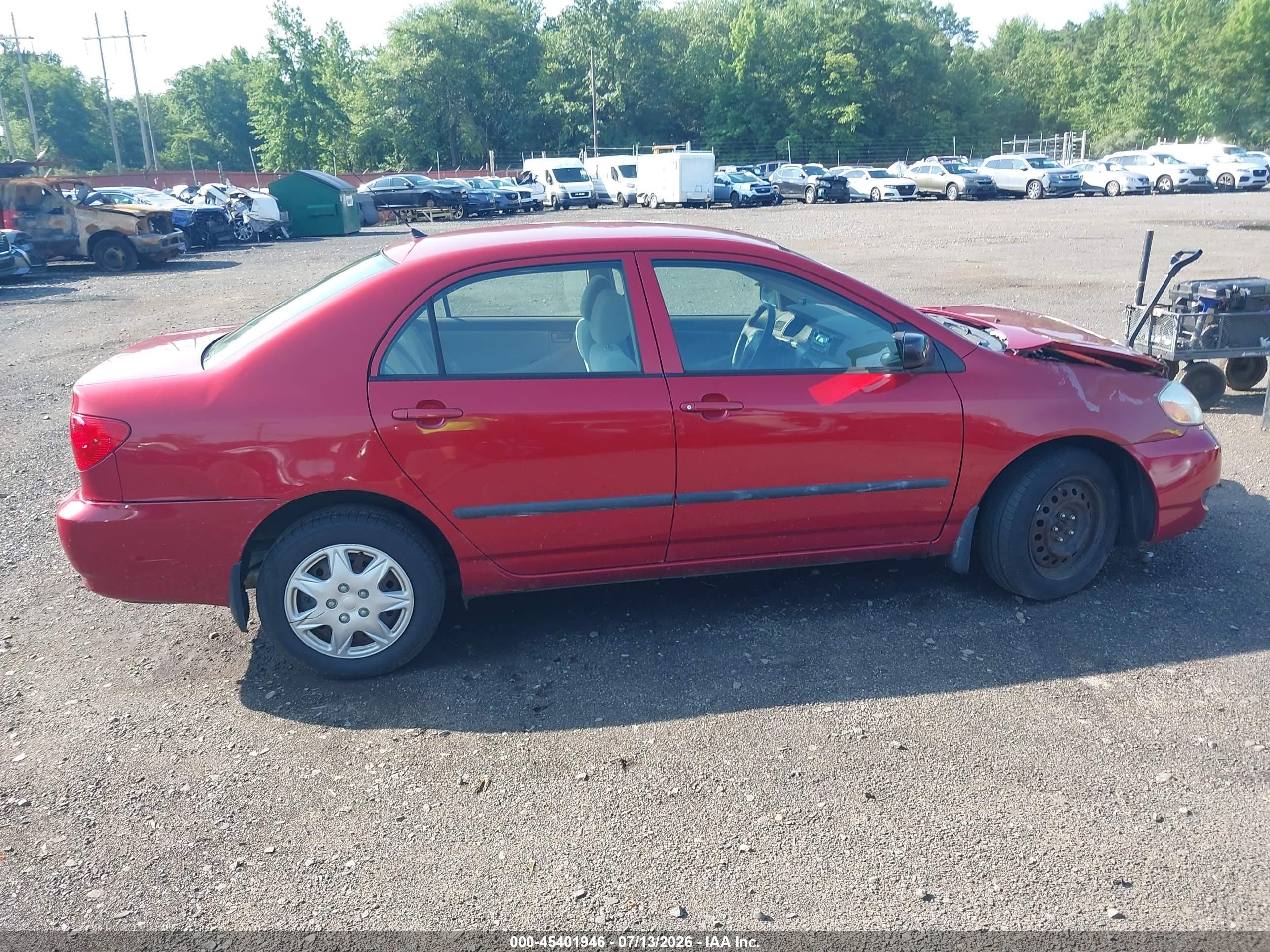 2007 Toyota Corolla Ce Red vin: JTDBR32E670107783