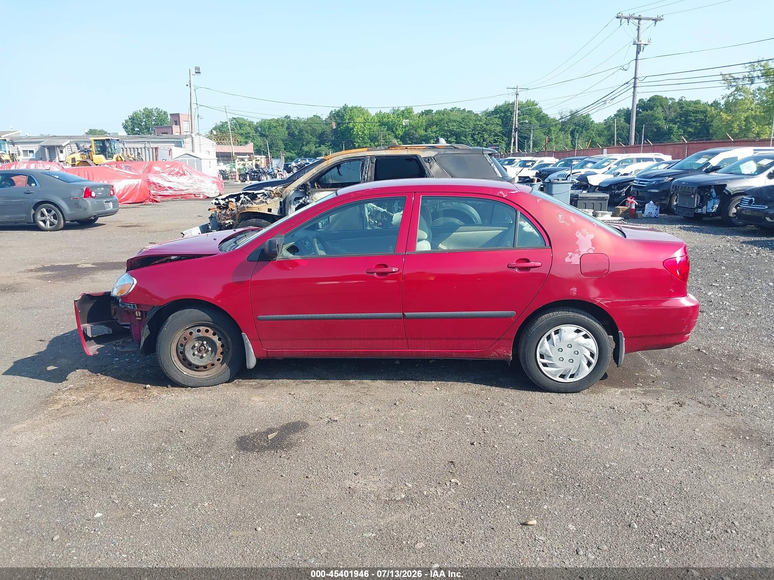 2007 Toyota Corolla Ce Red vin: JTDBR32E670107783