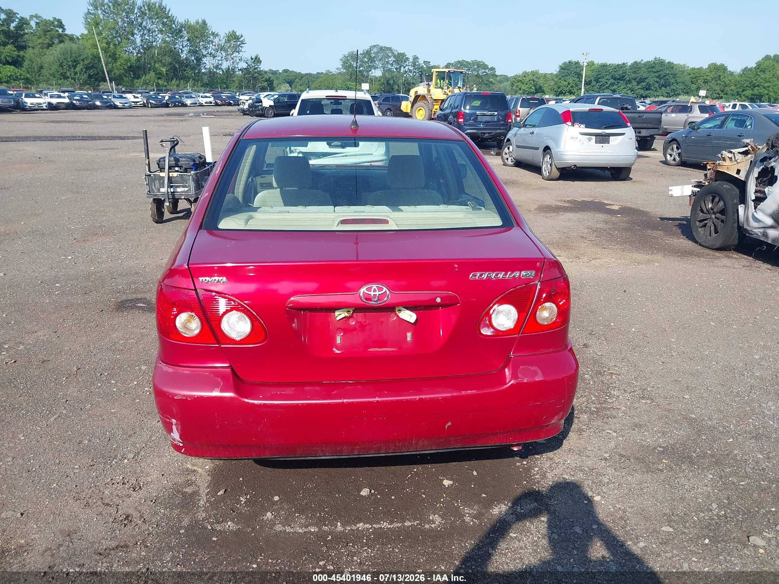 2007 Toyota Corolla Ce Red vin: JTDBR32E670107783
