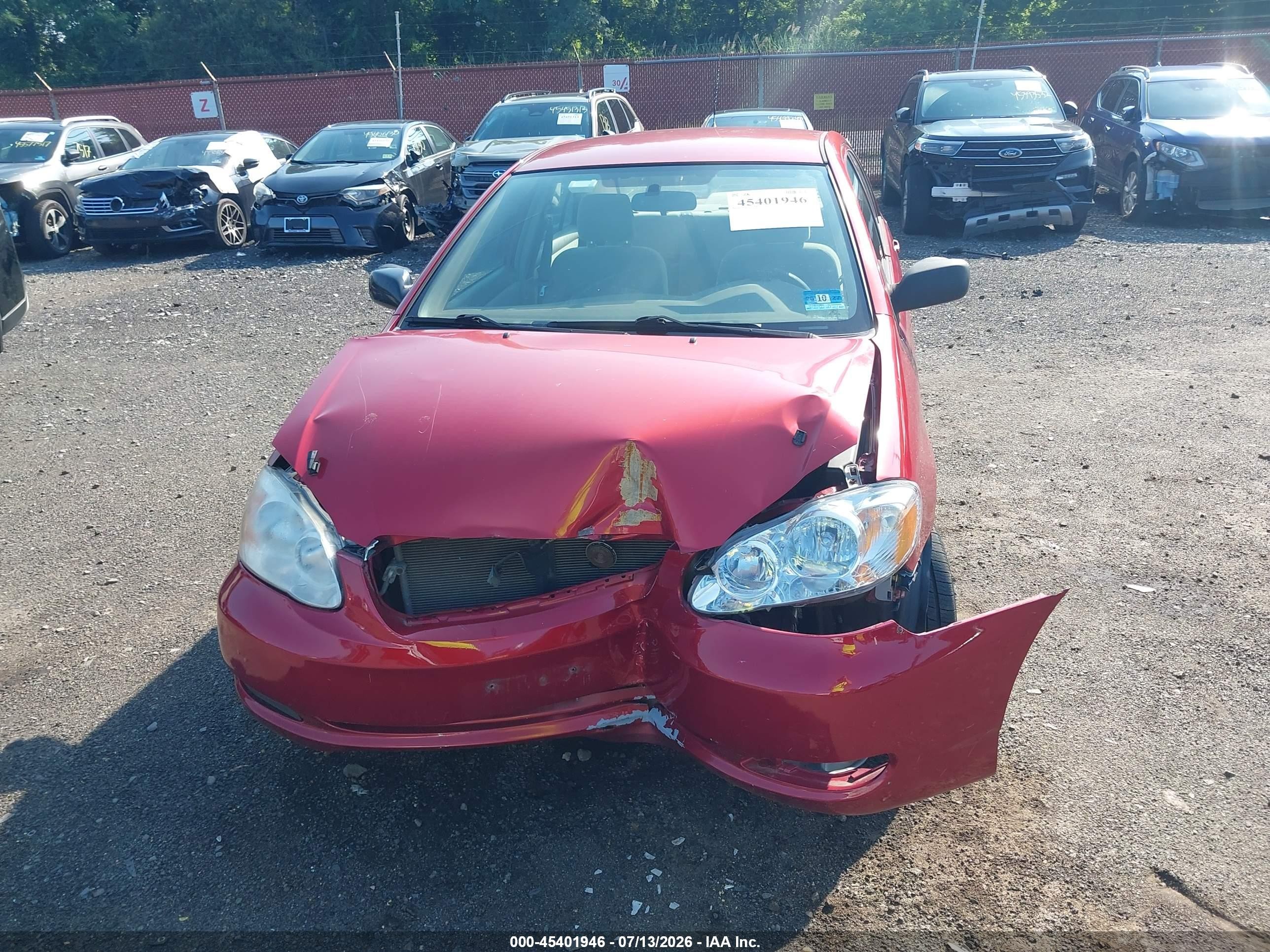 2007 Toyota Corolla Ce Red vin: JTDBR32E670107783