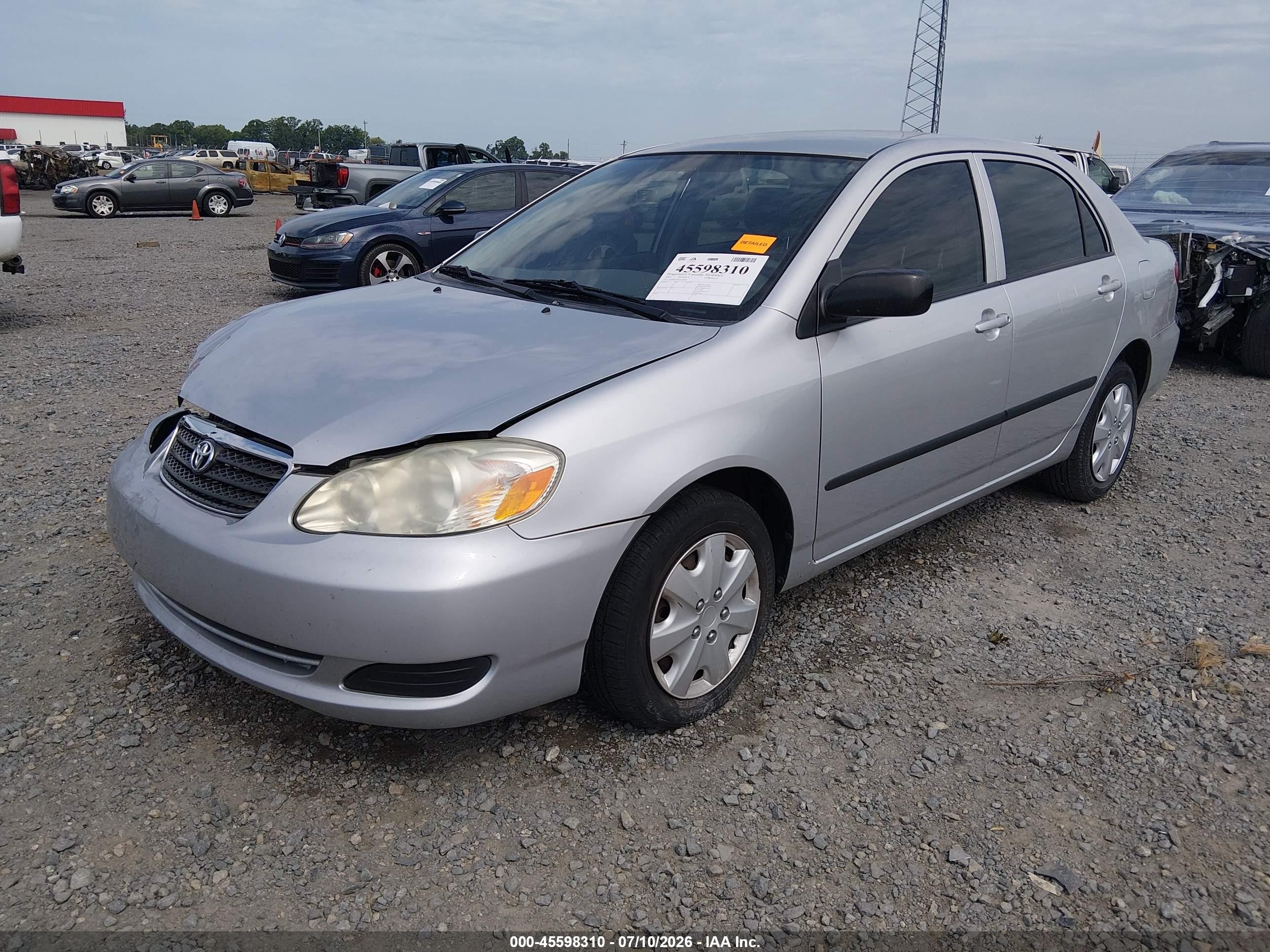 2007 Toyota Corolla Ce Silver vin: JTDBR32E670124907