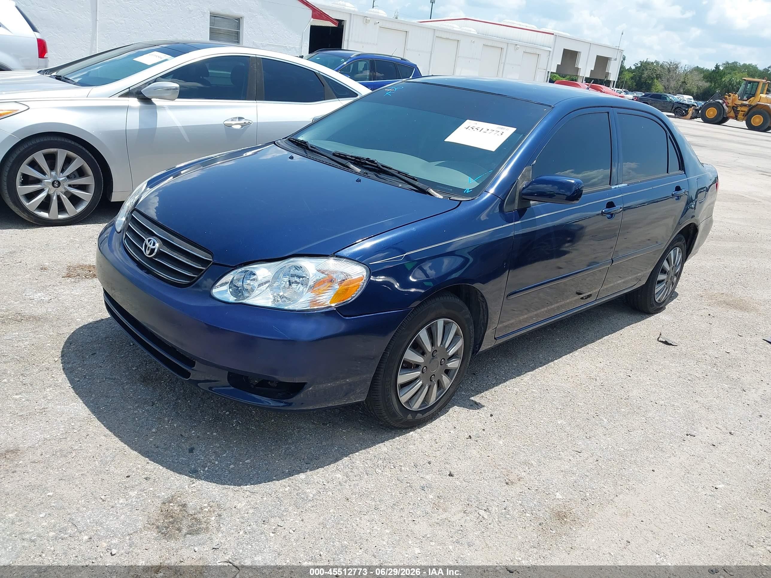 2003 Toyota Corolla Le Синий vin: JTDBR32E730034661