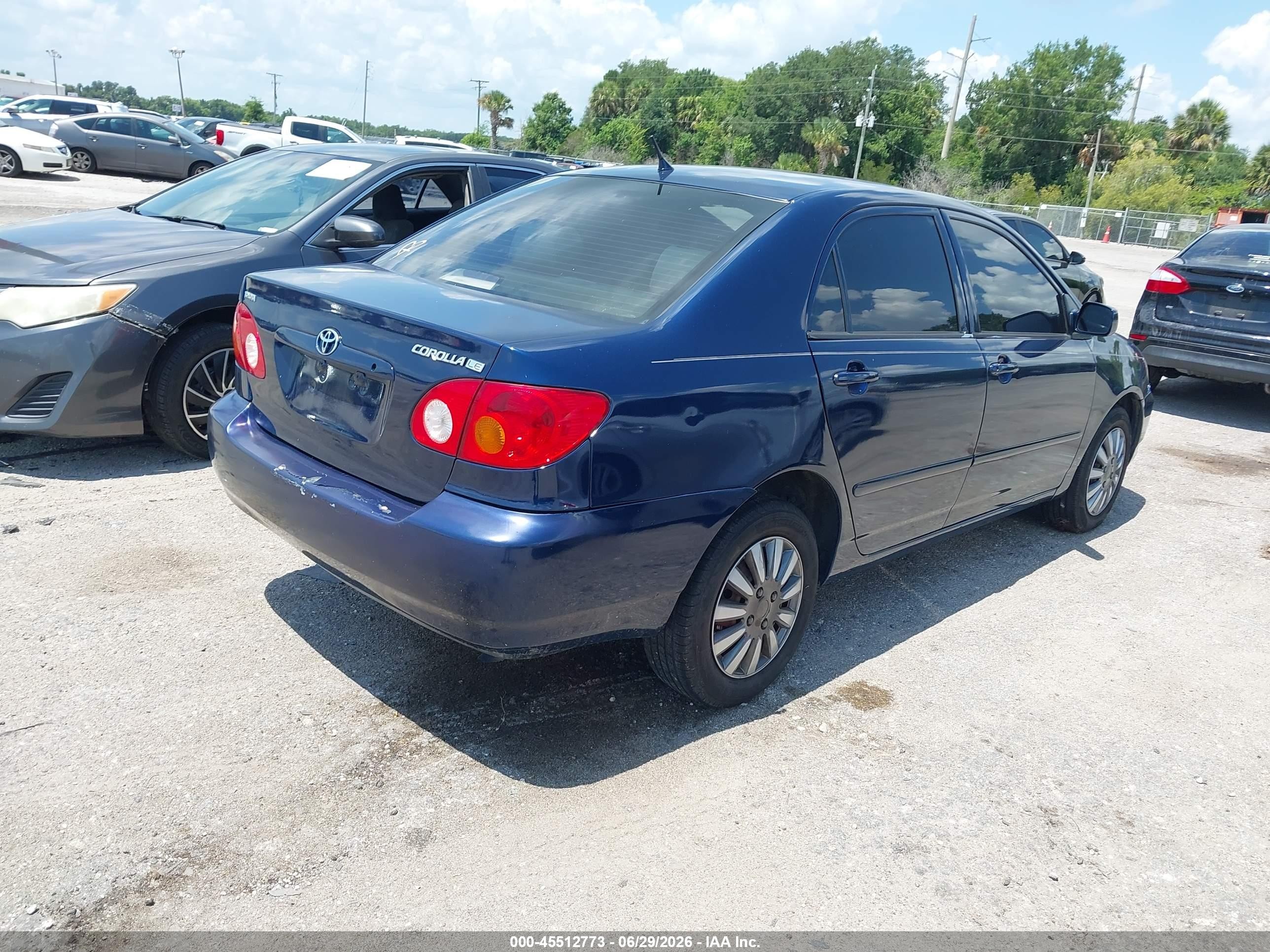 2003 Toyota Corolla Le Синий vin: JTDBR32E730034661