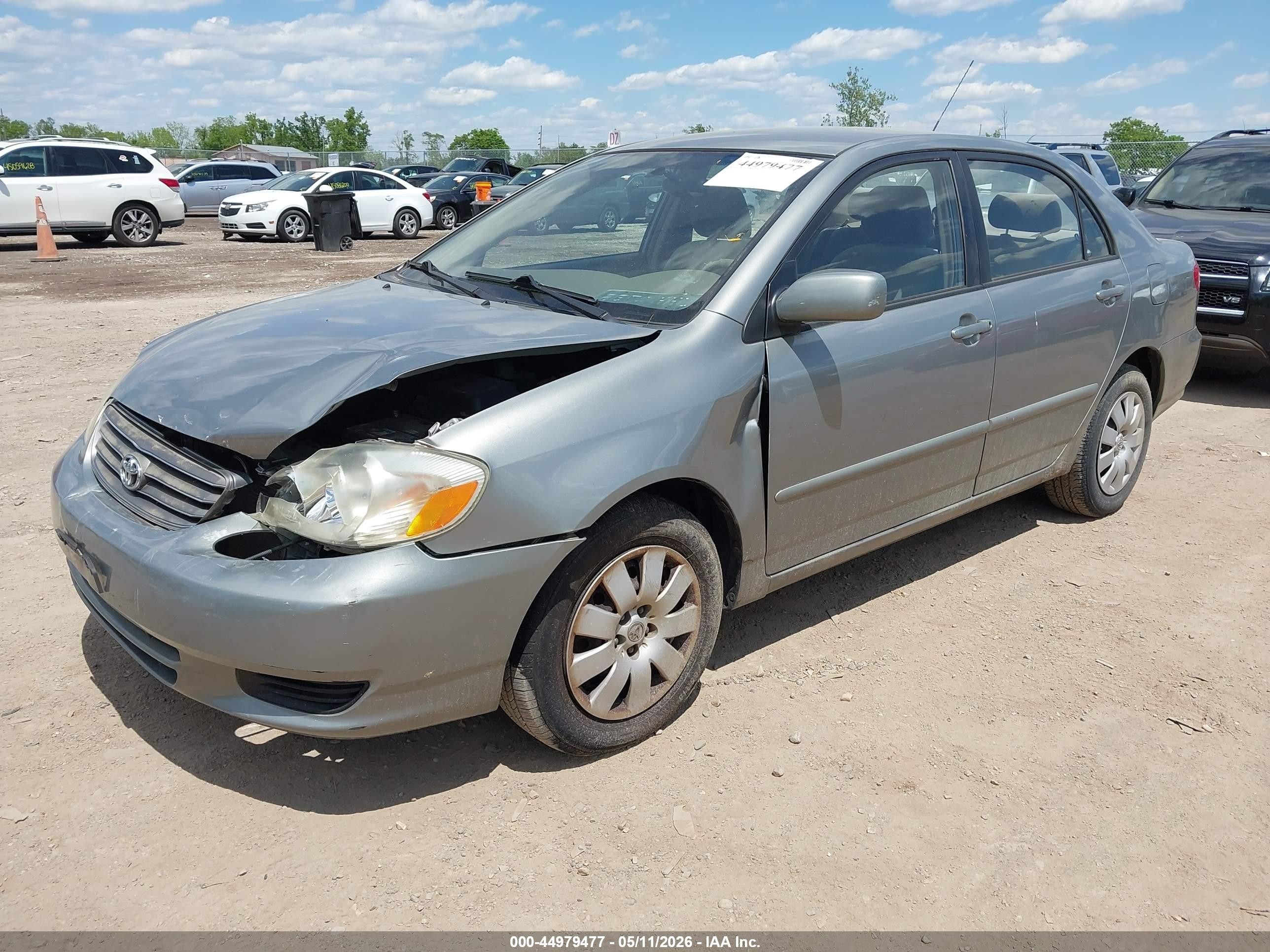 2003 Toyota Corolla Le Gray vin: JTDBR32E730038645
