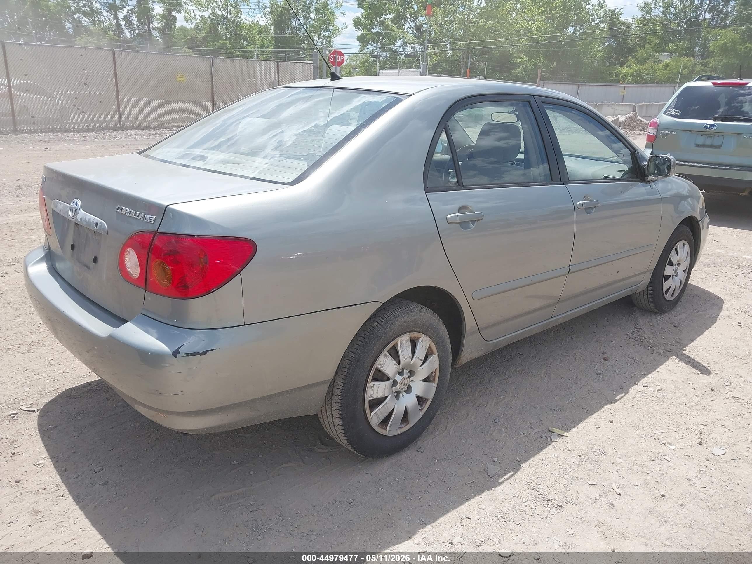 2003 Toyota Corolla Le Gray vin: JTDBR32E730038645