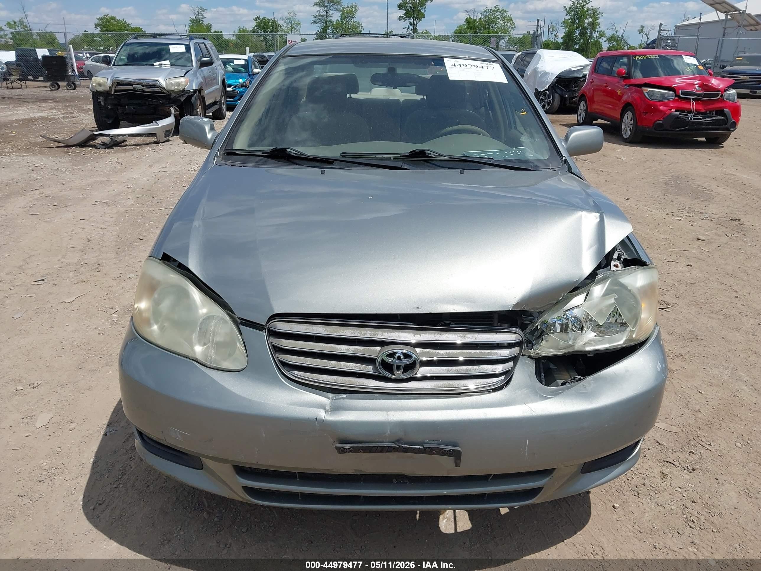 2003 Toyota Corolla Le Gray vin: JTDBR32E730038645