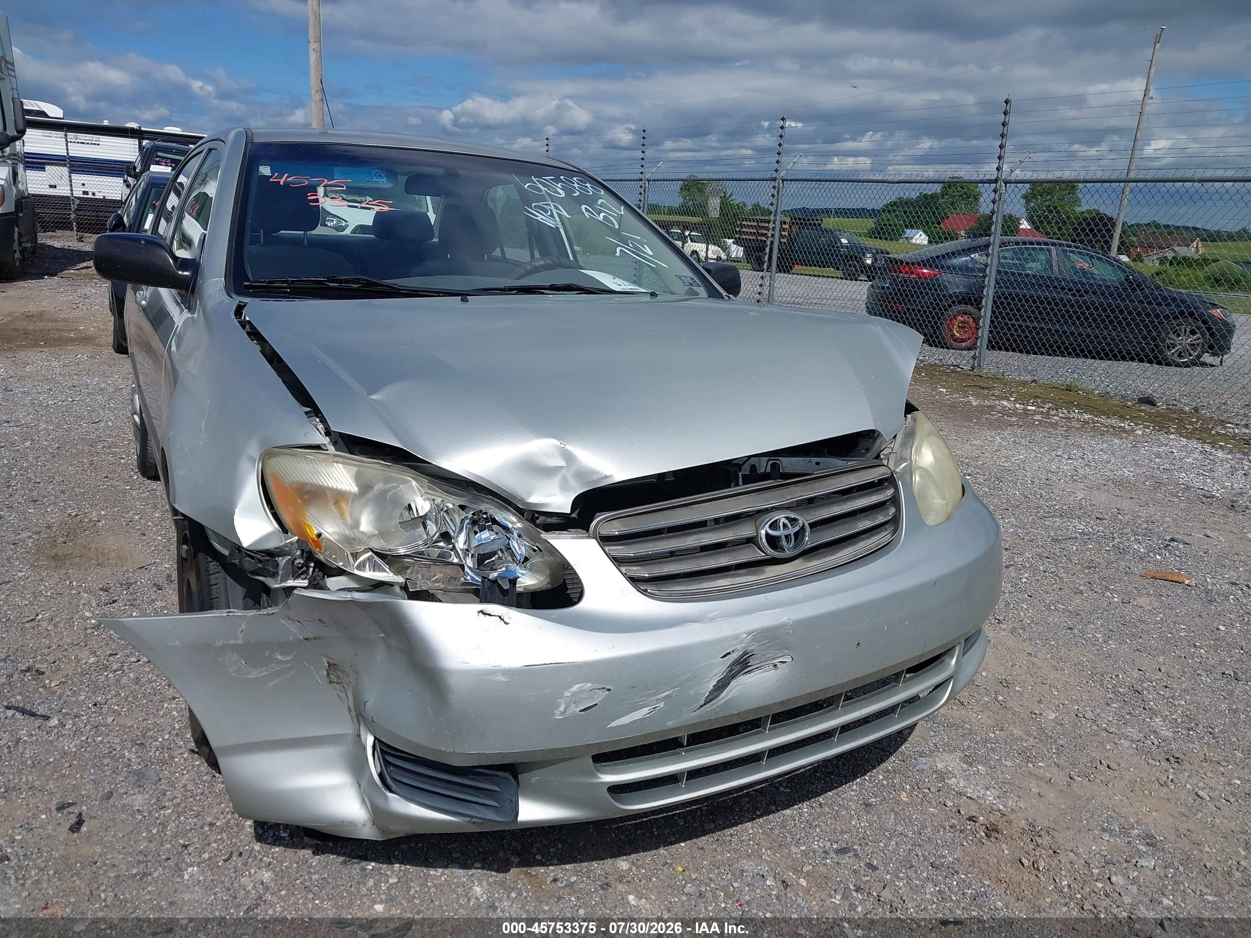 2003 Toyota Corolla Ce Silver vin: JTDBR32E732013894