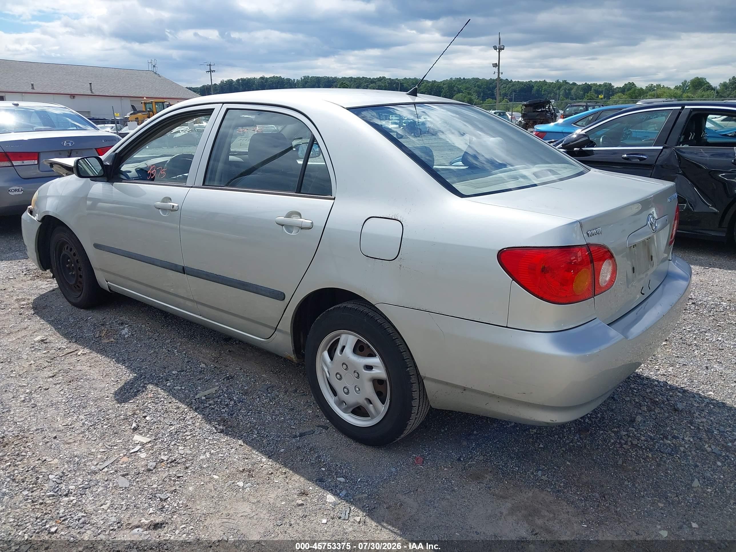 2003 Toyota Corolla Ce Silver vin: JTDBR32E732013894