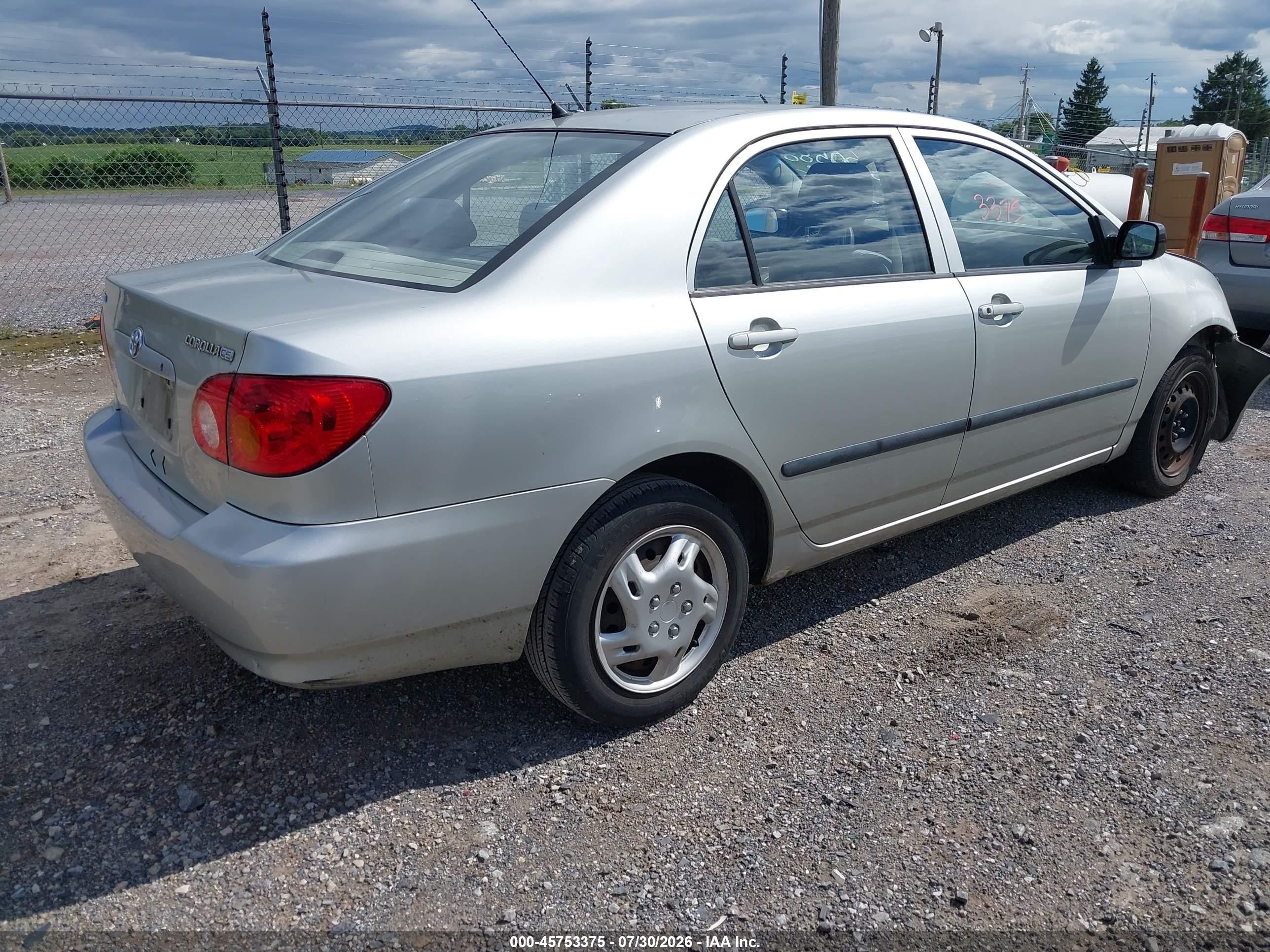 2003 Toyota Corolla Ce Silver vin: JTDBR32E732013894