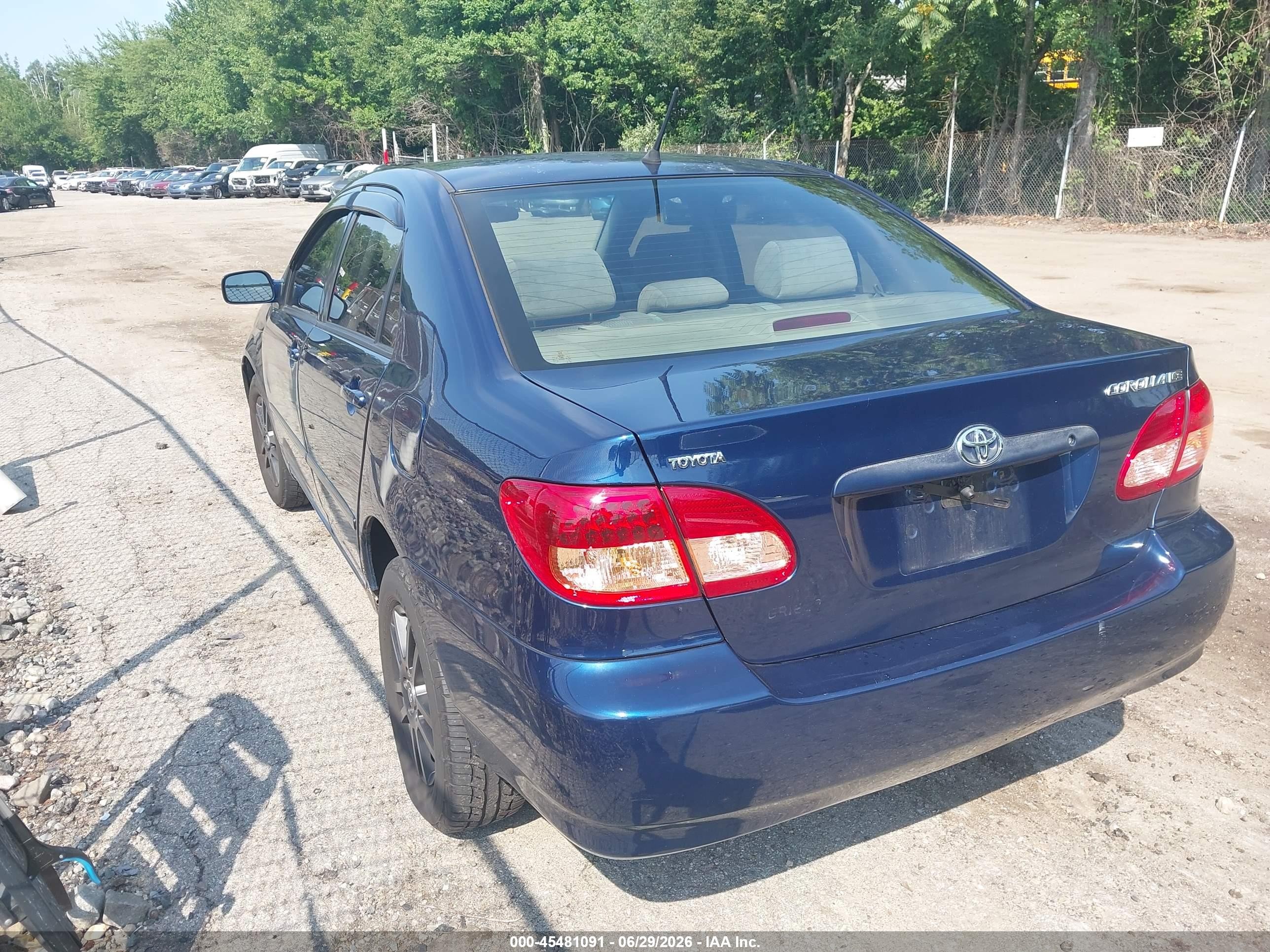 2006 Toyota Corolla Le Blue vin: JTDBR32E760058074
