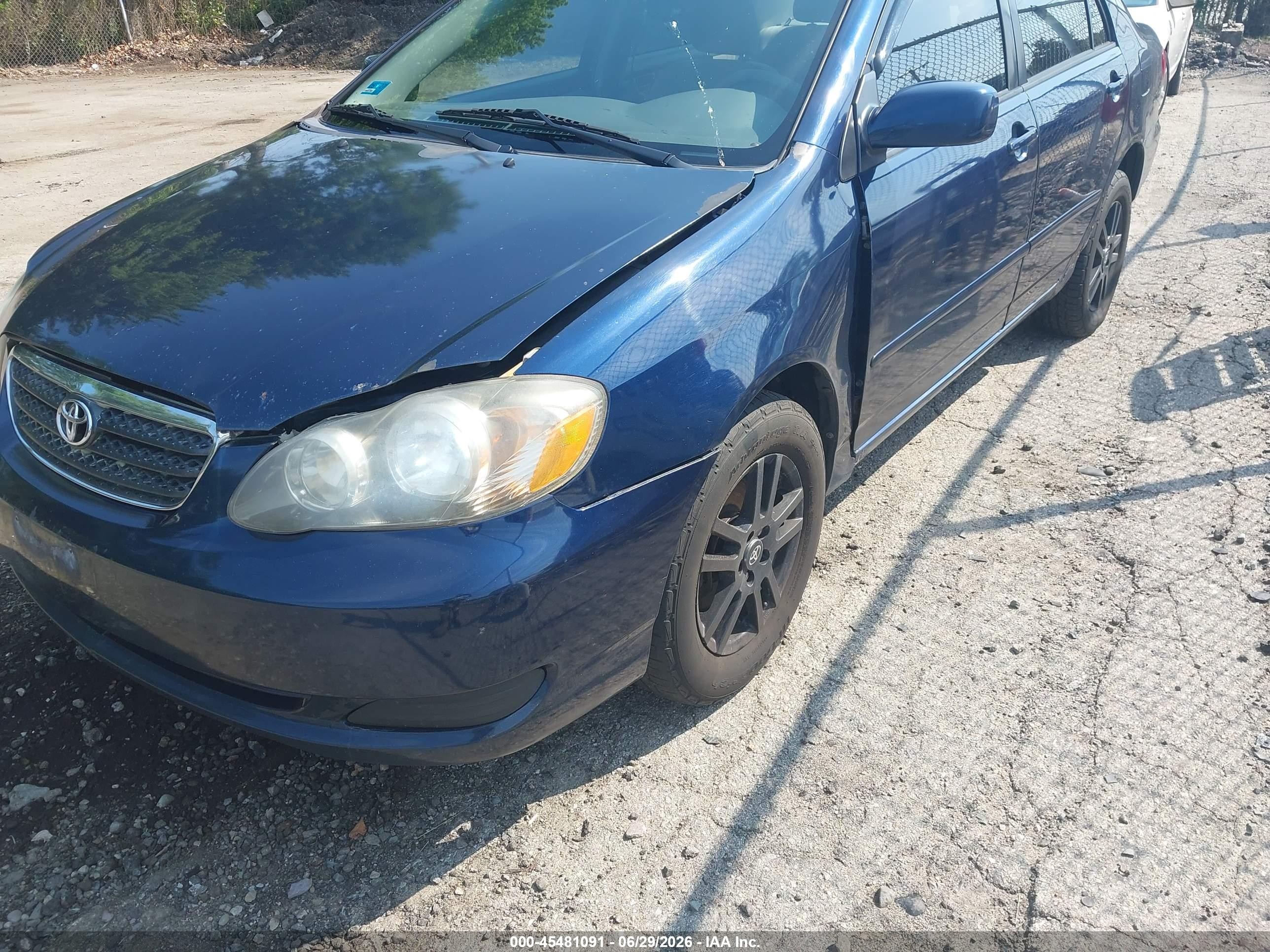 2006 Toyota Corolla Le Blue vin: JTDBR32E760058074
