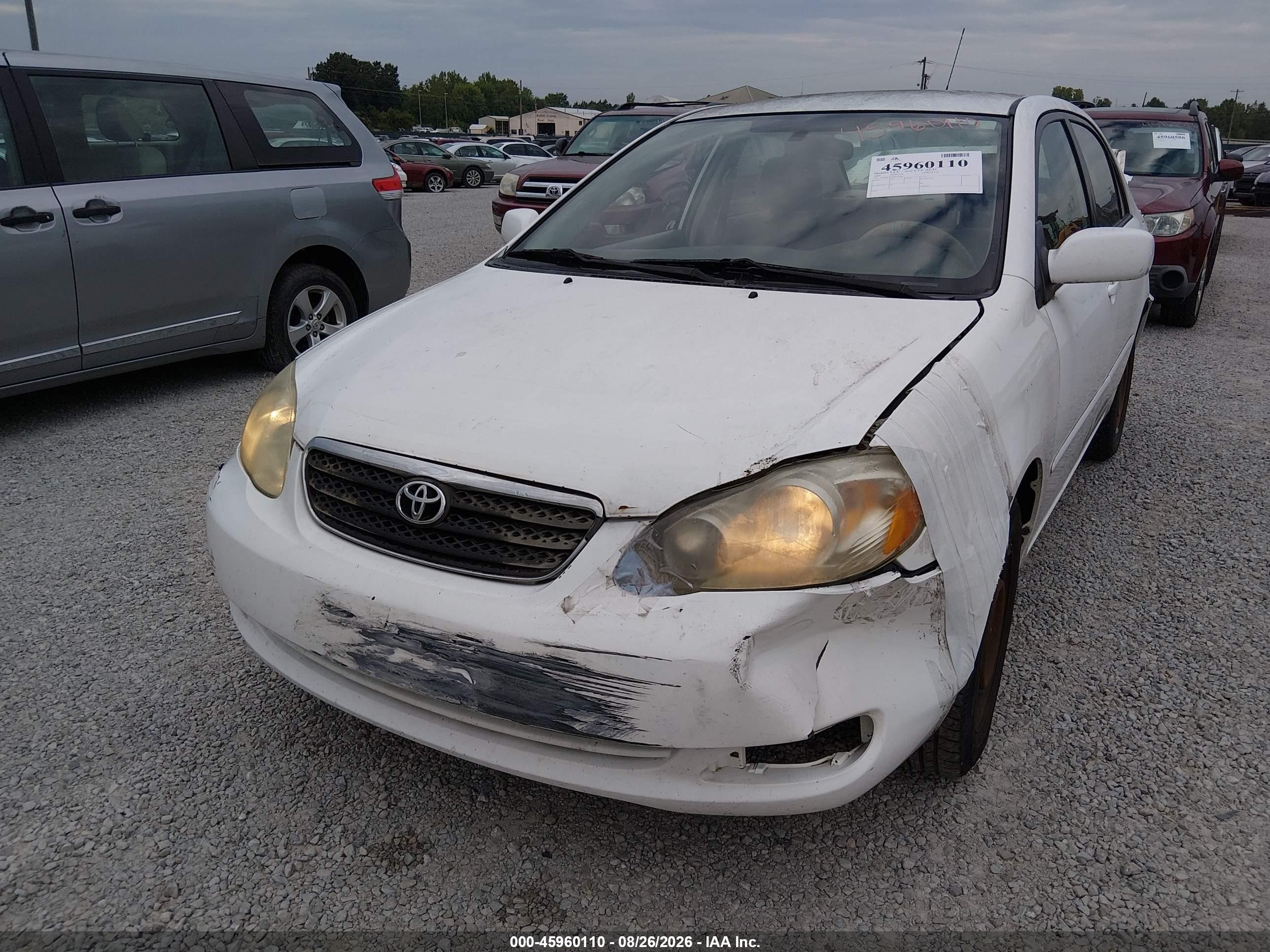 2006 Toyota Corolla Le White vin: JTDBR32E760071066