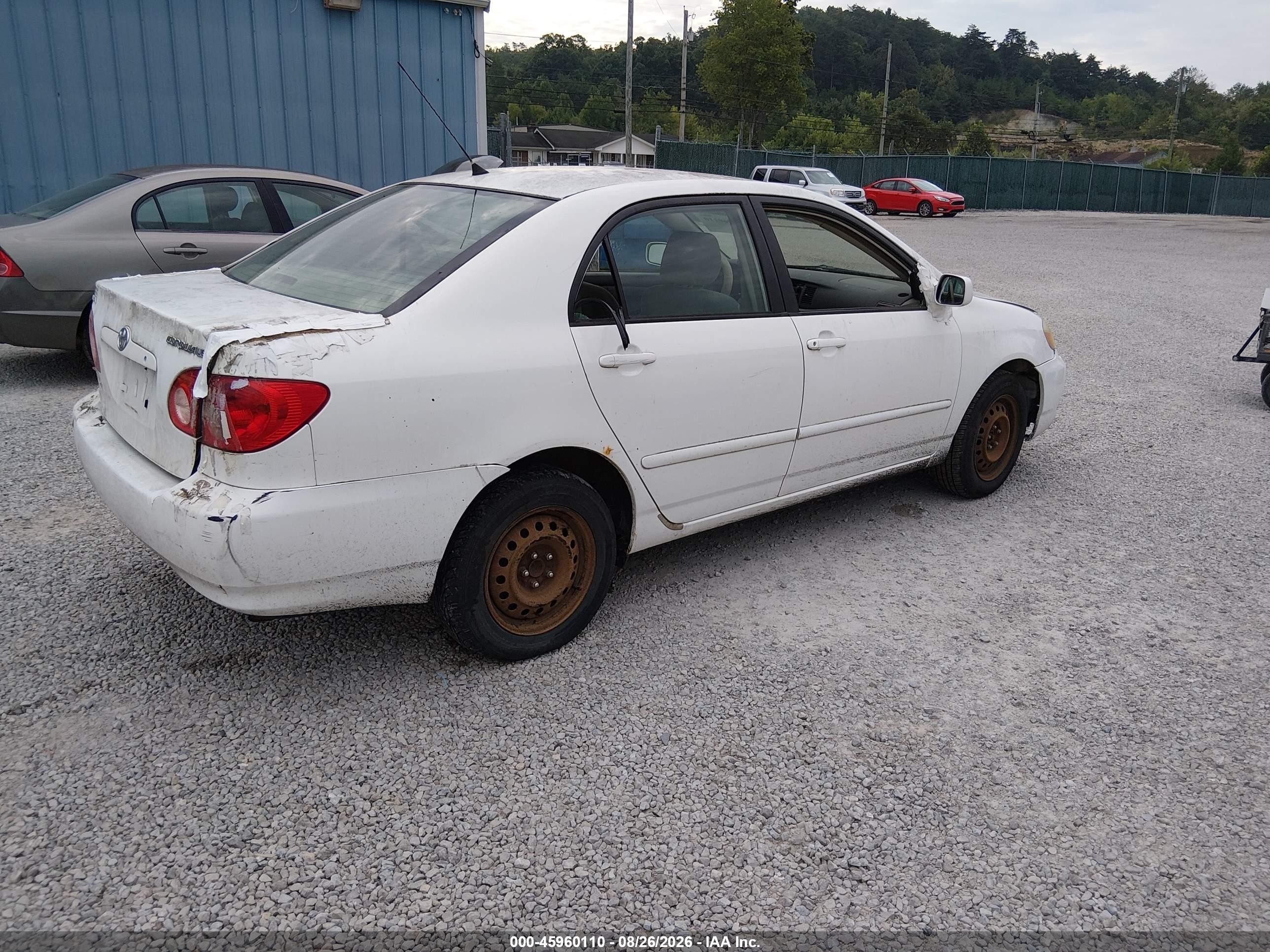 2006 Toyota Corolla Le White vin: JTDBR32E760071066