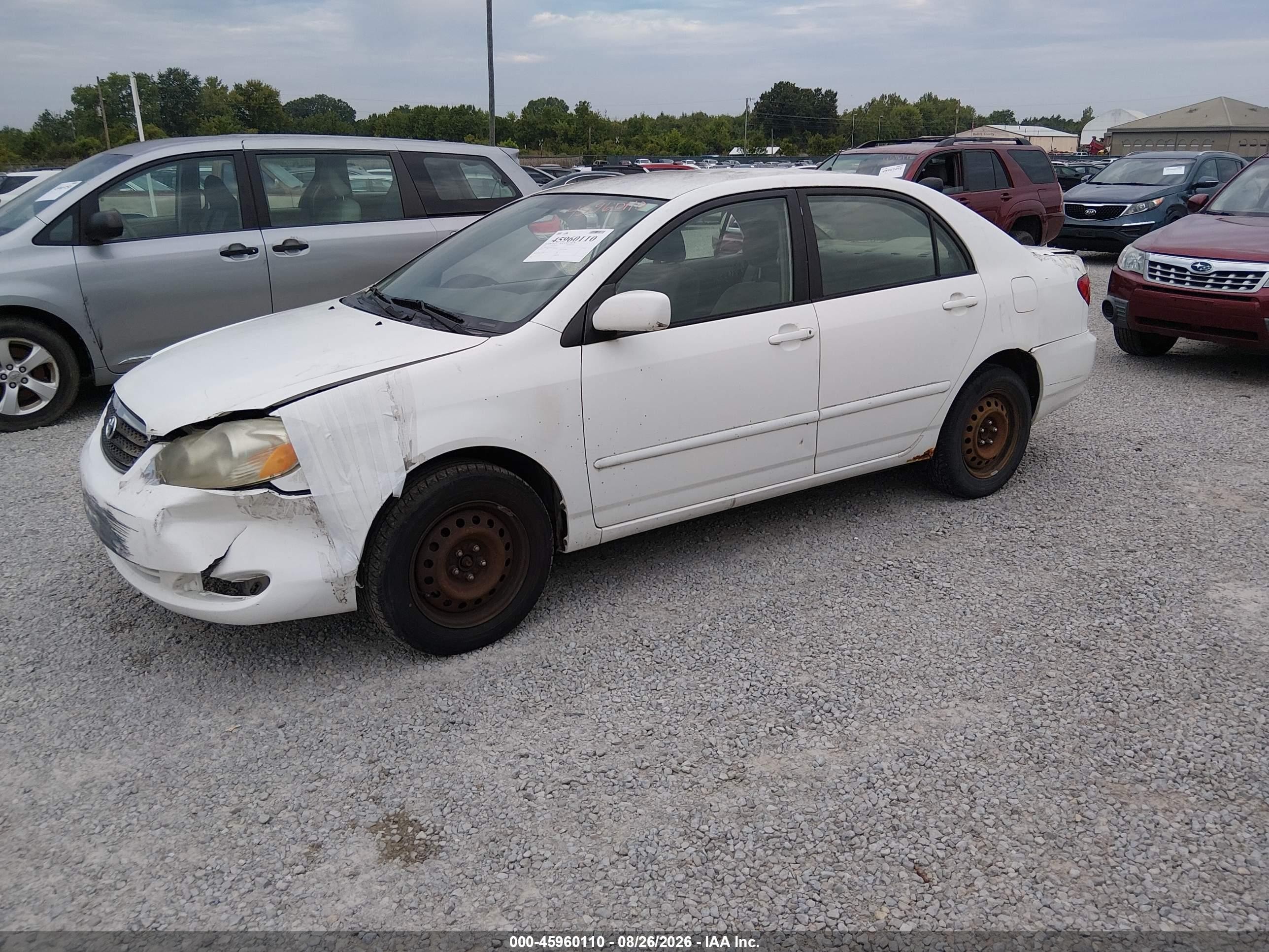 2006 Toyota Corolla Le White vin: JTDBR32E760071066