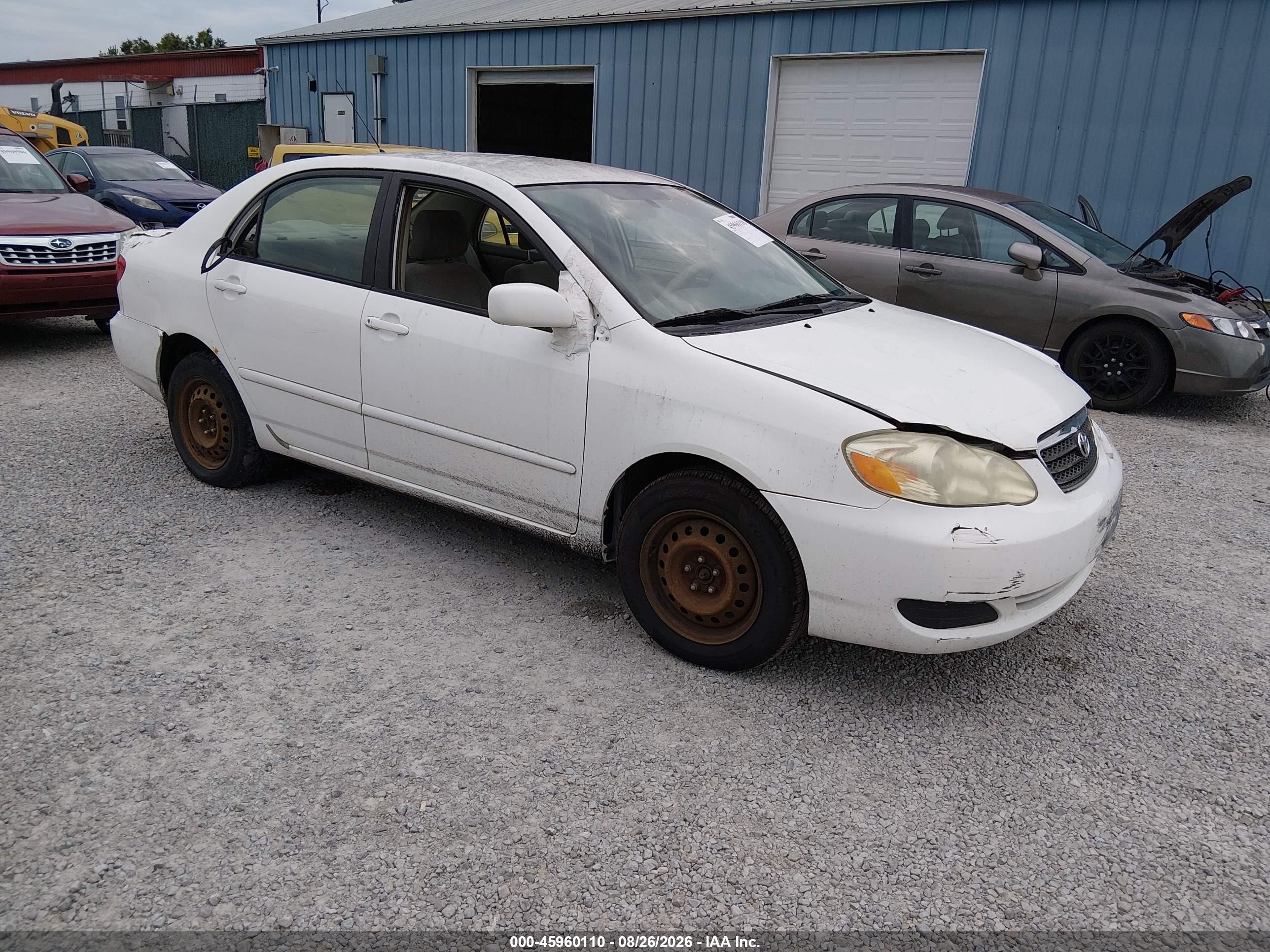 2006 Toyota Corolla Le White vin: JTDBR32E760071066