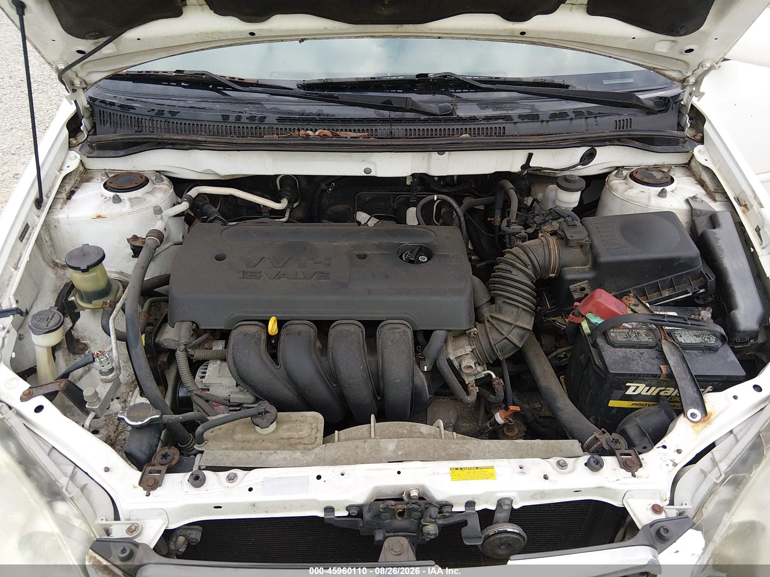 2006 Toyota Corolla Le White vin: JTDBR32E760071066