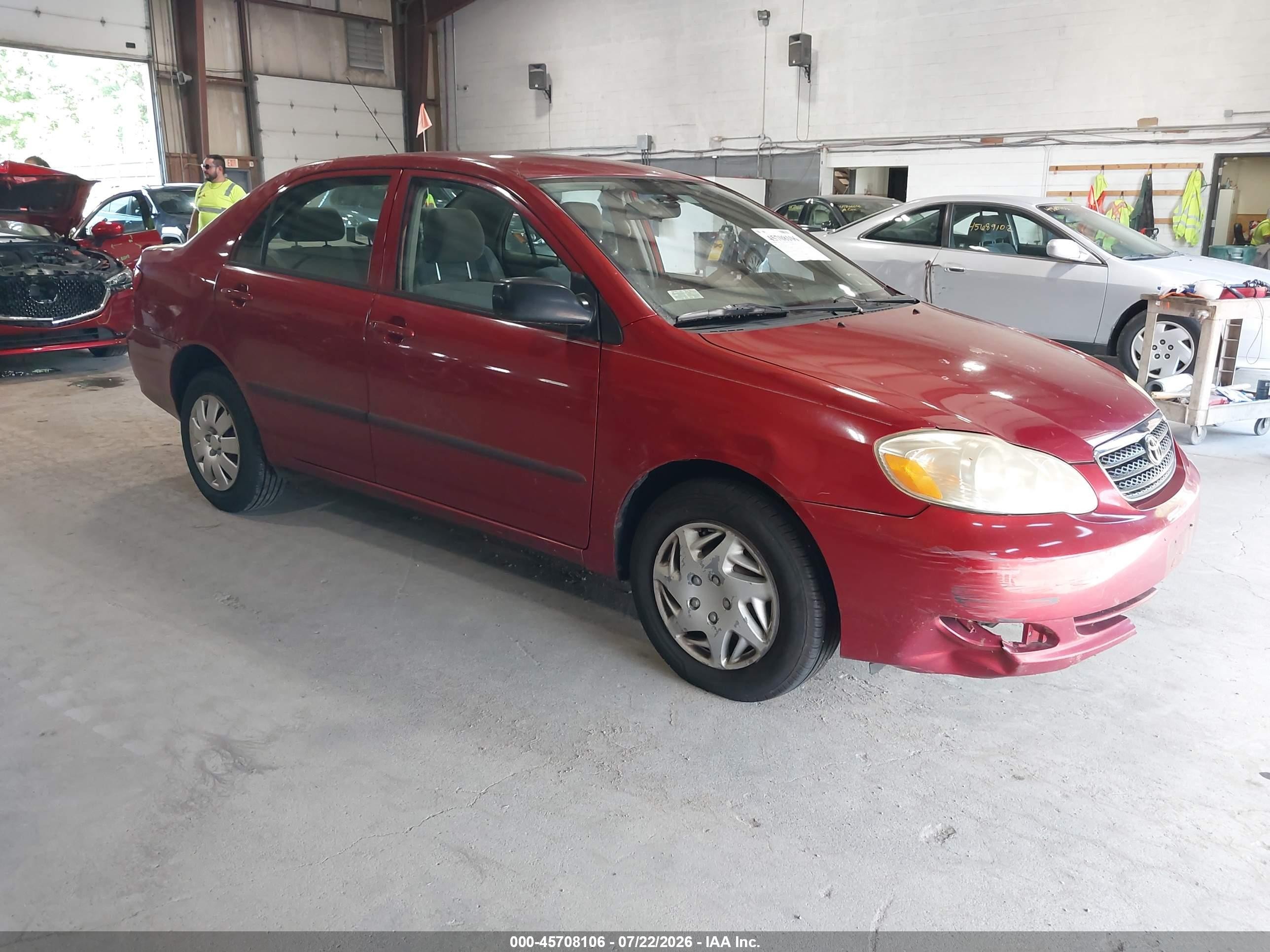 2007 Toyota Corolla Ce Red vin: JTDBR32E770104858