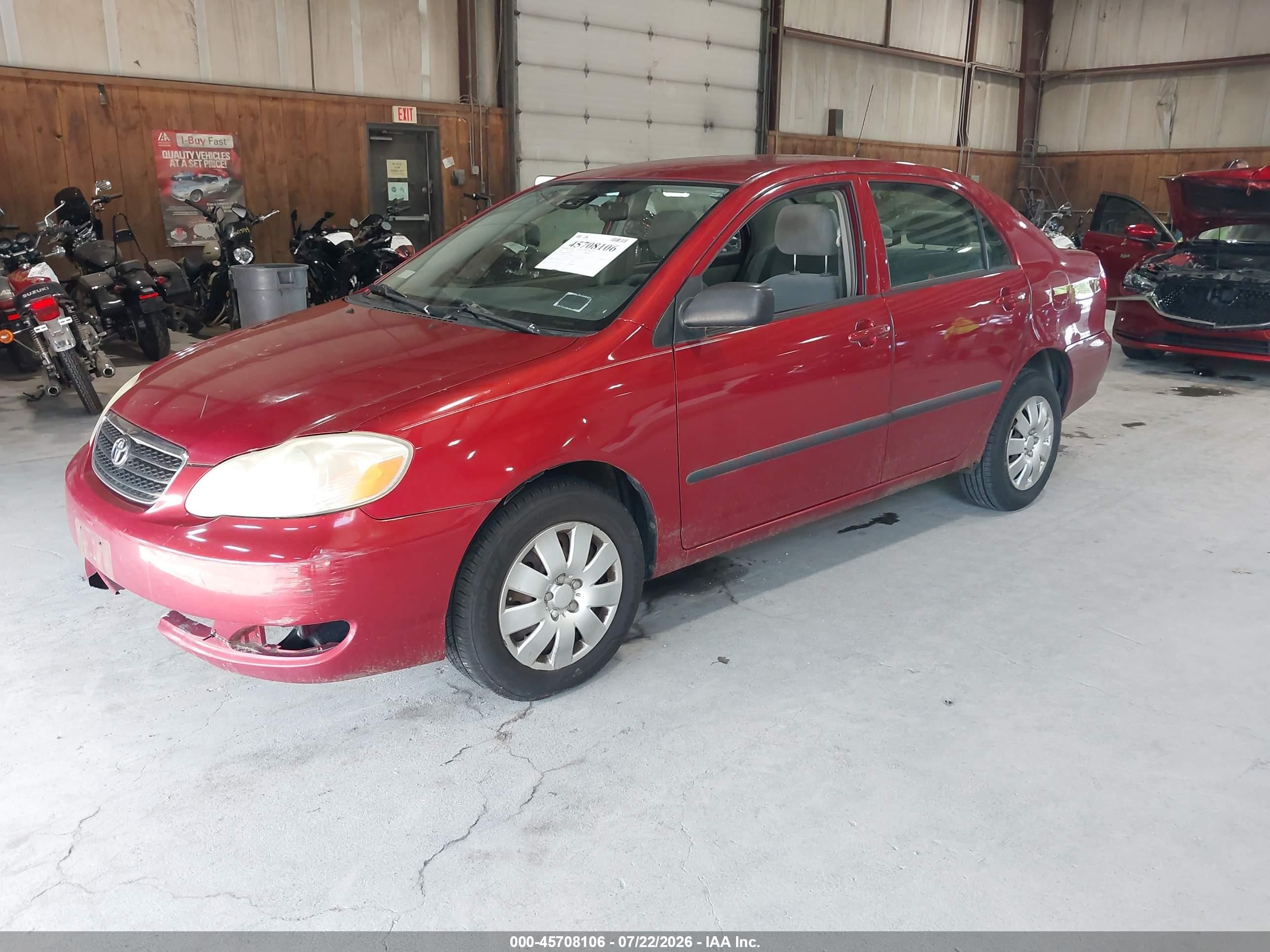2007 Toyota Corolla Ce Red vin: JTDBR32E770104858