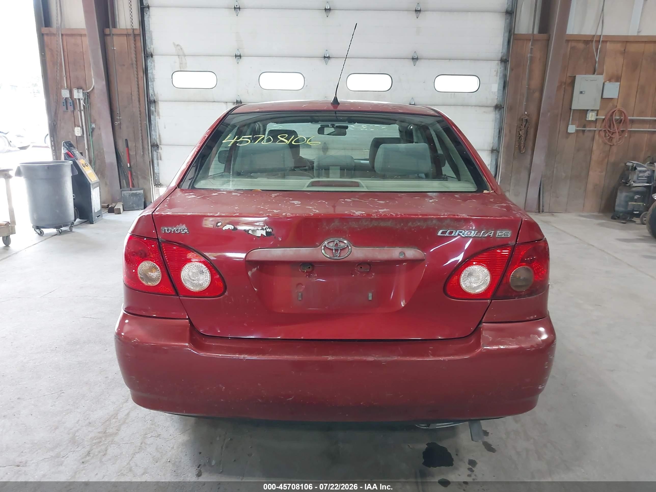 2007 Toyota Corolla Ce Red vin: JTDBR32E770104858