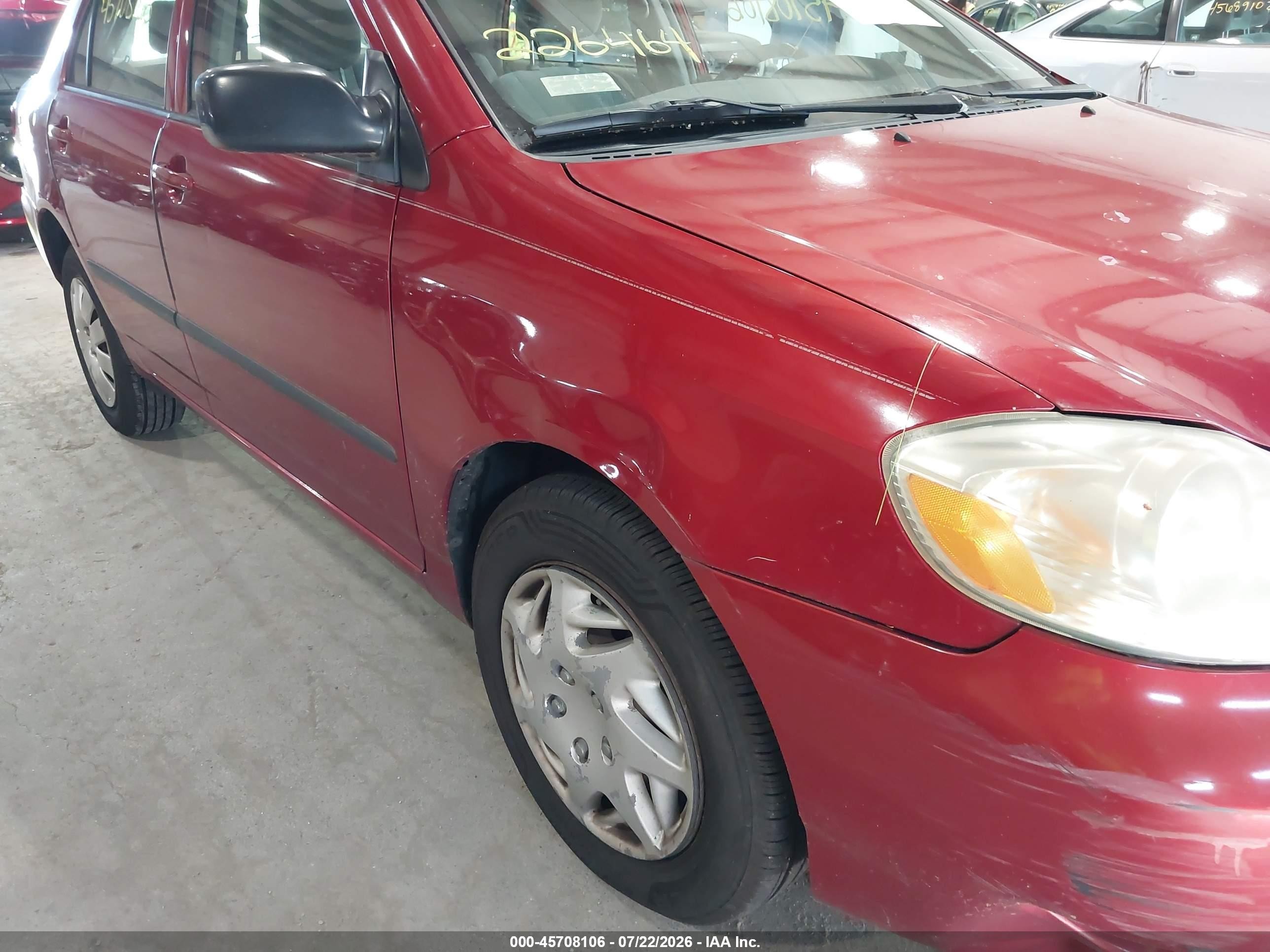 2007 Toyota Corolla Ce Red vin: JTDBR32E770104858