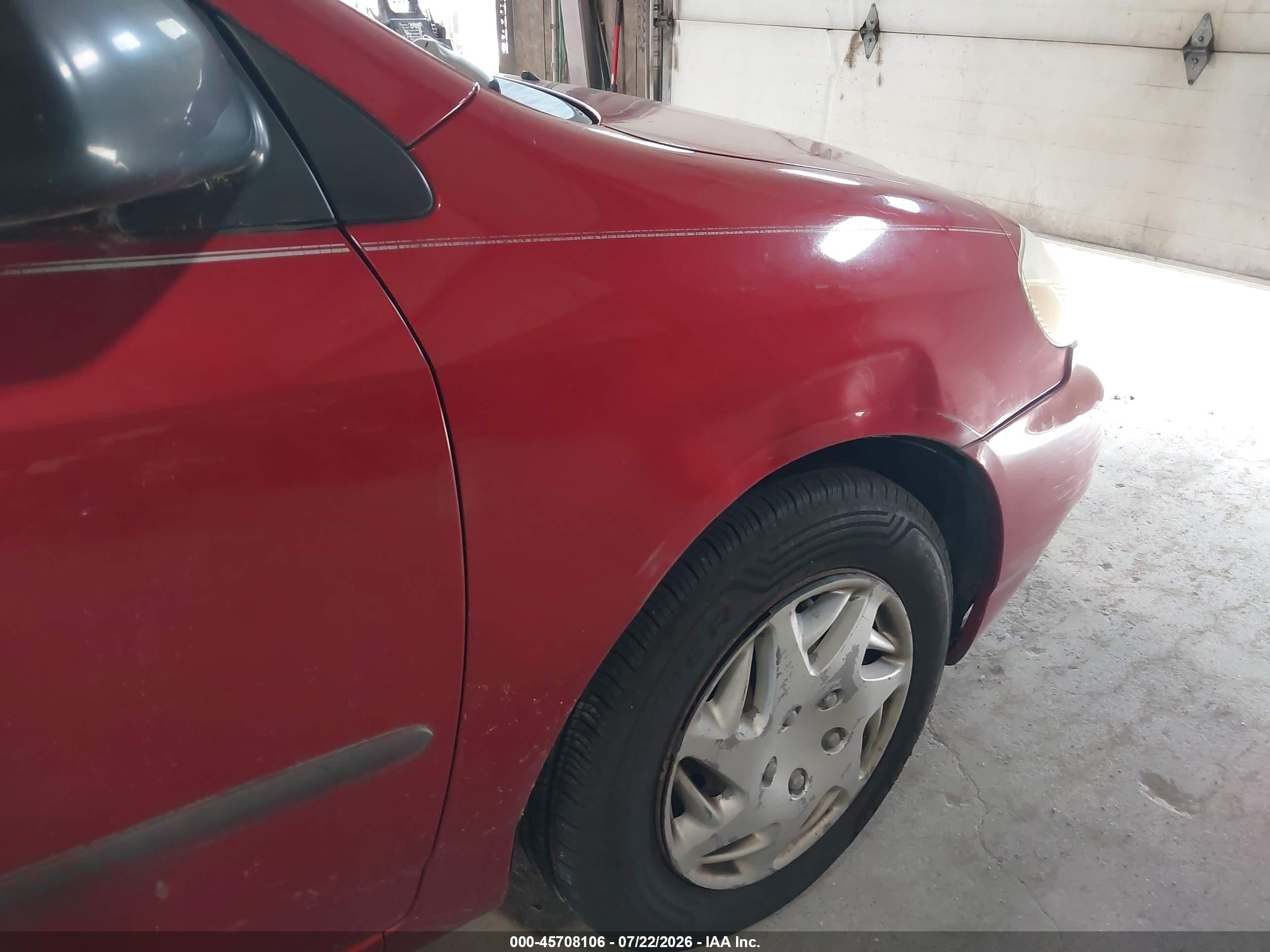2007 Toyota Corolla Ce Red vin: JTDBR32E770104858