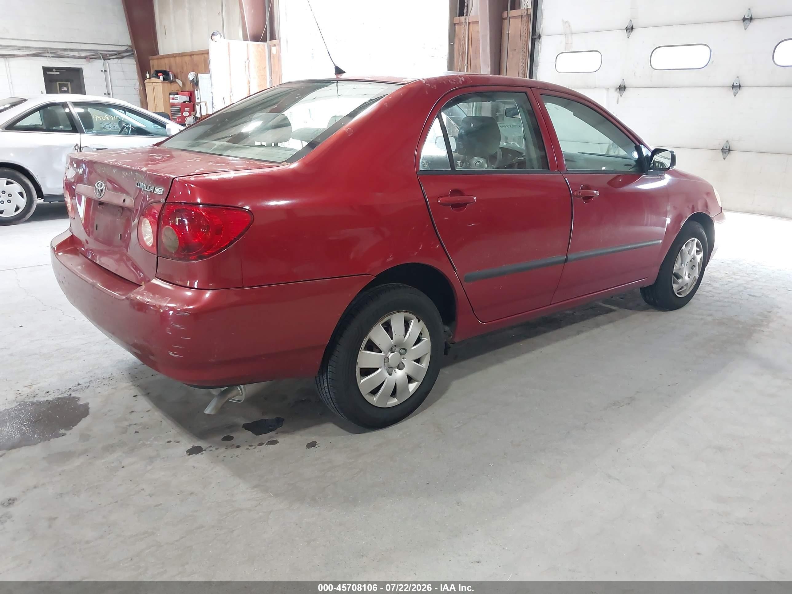 2007 Toyota Corolla Ce Red vin: JTDBR32E770104858