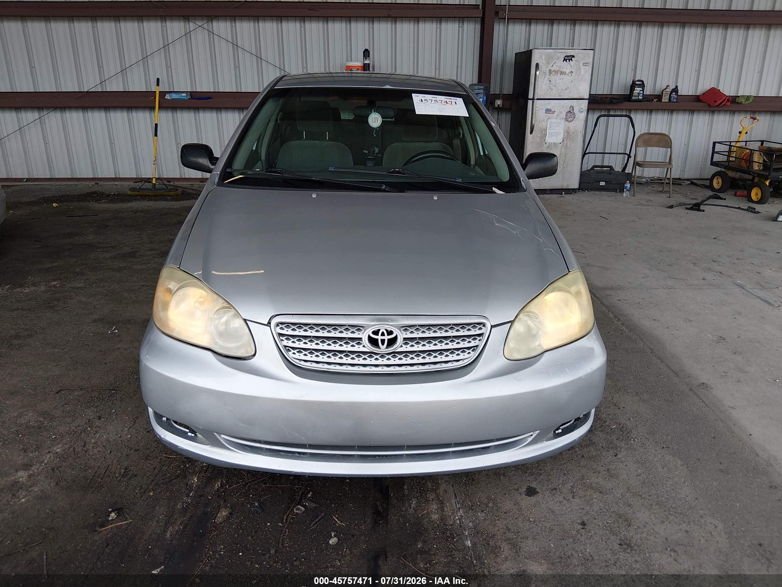 2007 Toyota Corolla Ce Silver vin: JTDBR32E770114922