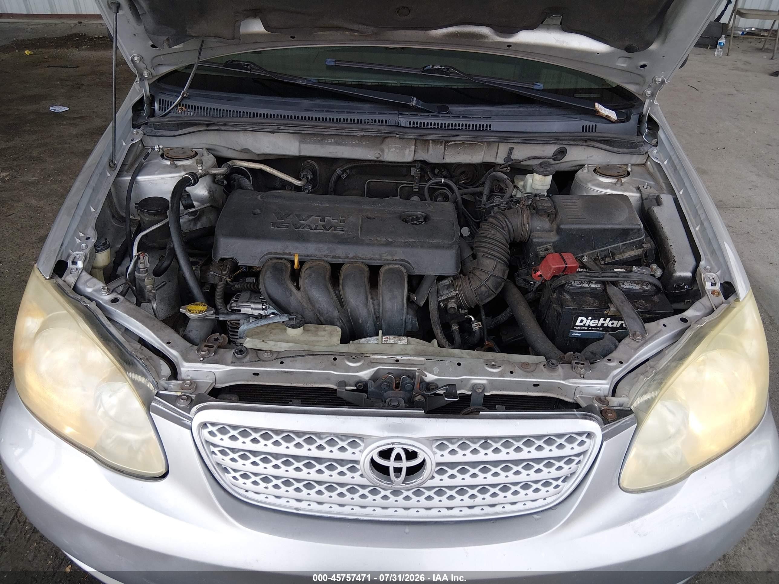 2007 Toyota Corolla Ce Silver vin: JTDBR32E770114922