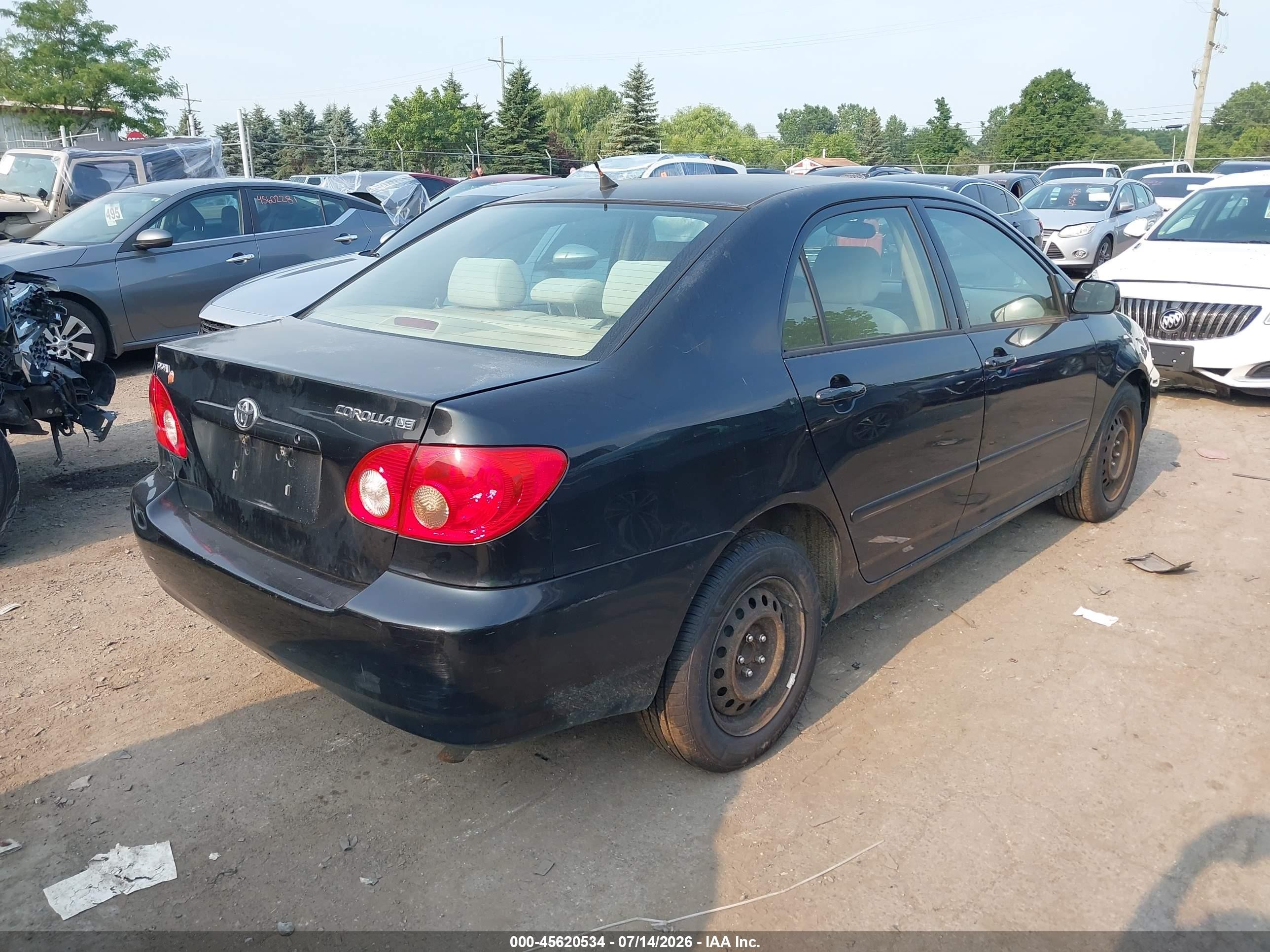 2007 Toyota Corolla Le Black vin: JTDBR32E770135964