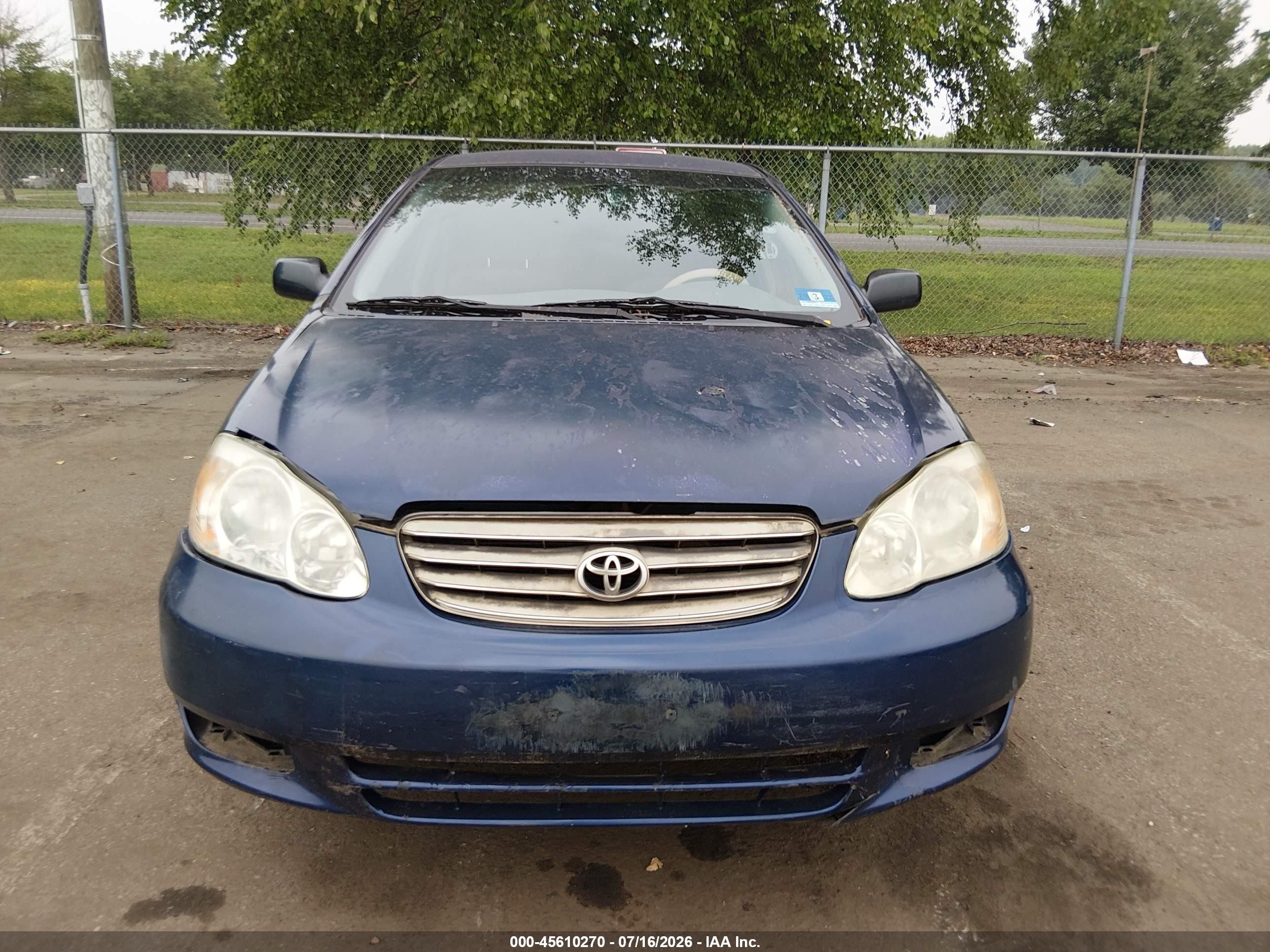 2003 Toyota Corolla Ce Dark Blue vin: JTDBR32E830010742