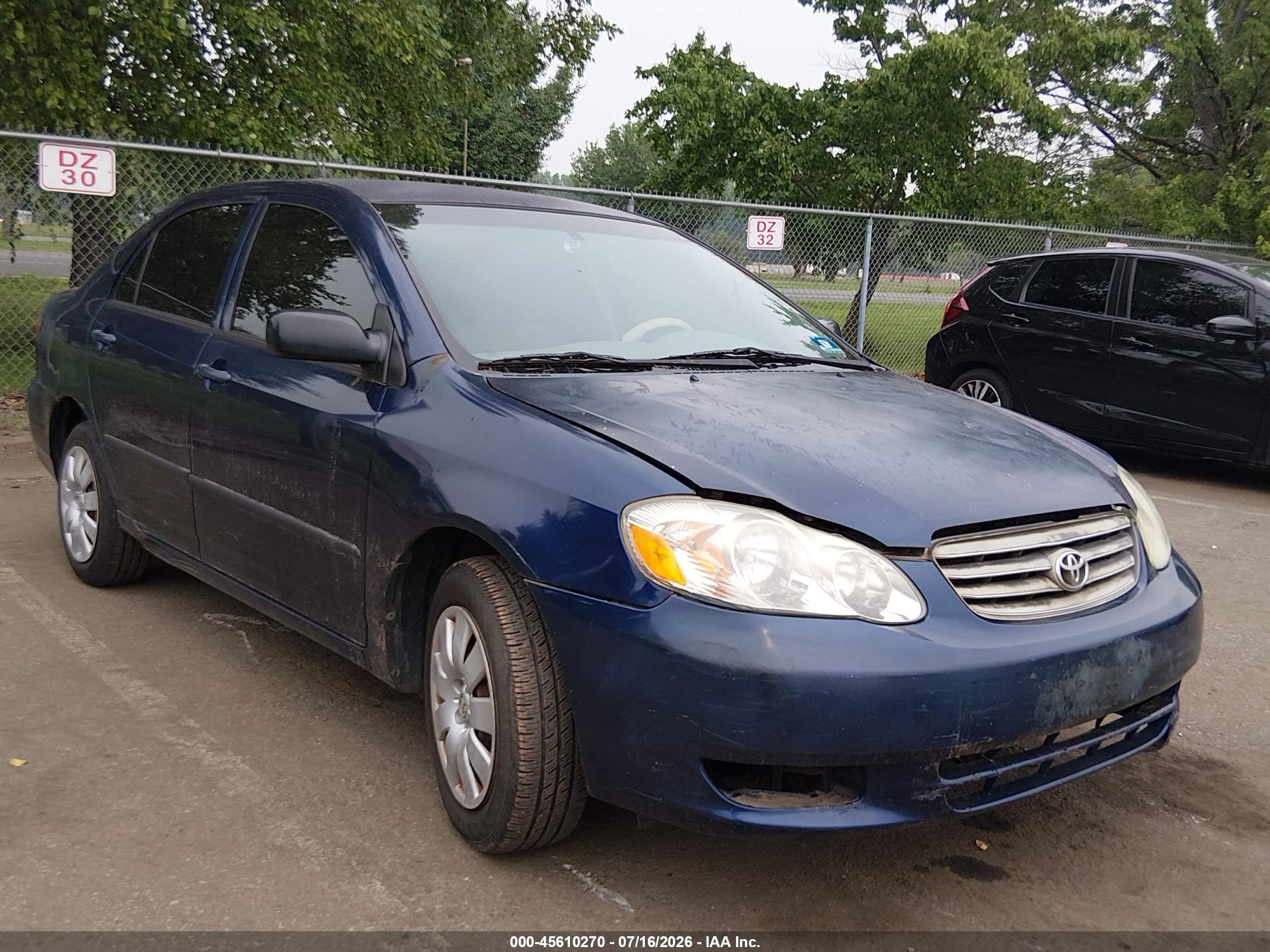 2003 Toyota Corolla Ce Dark Blue vin: JTDBR32E830010742