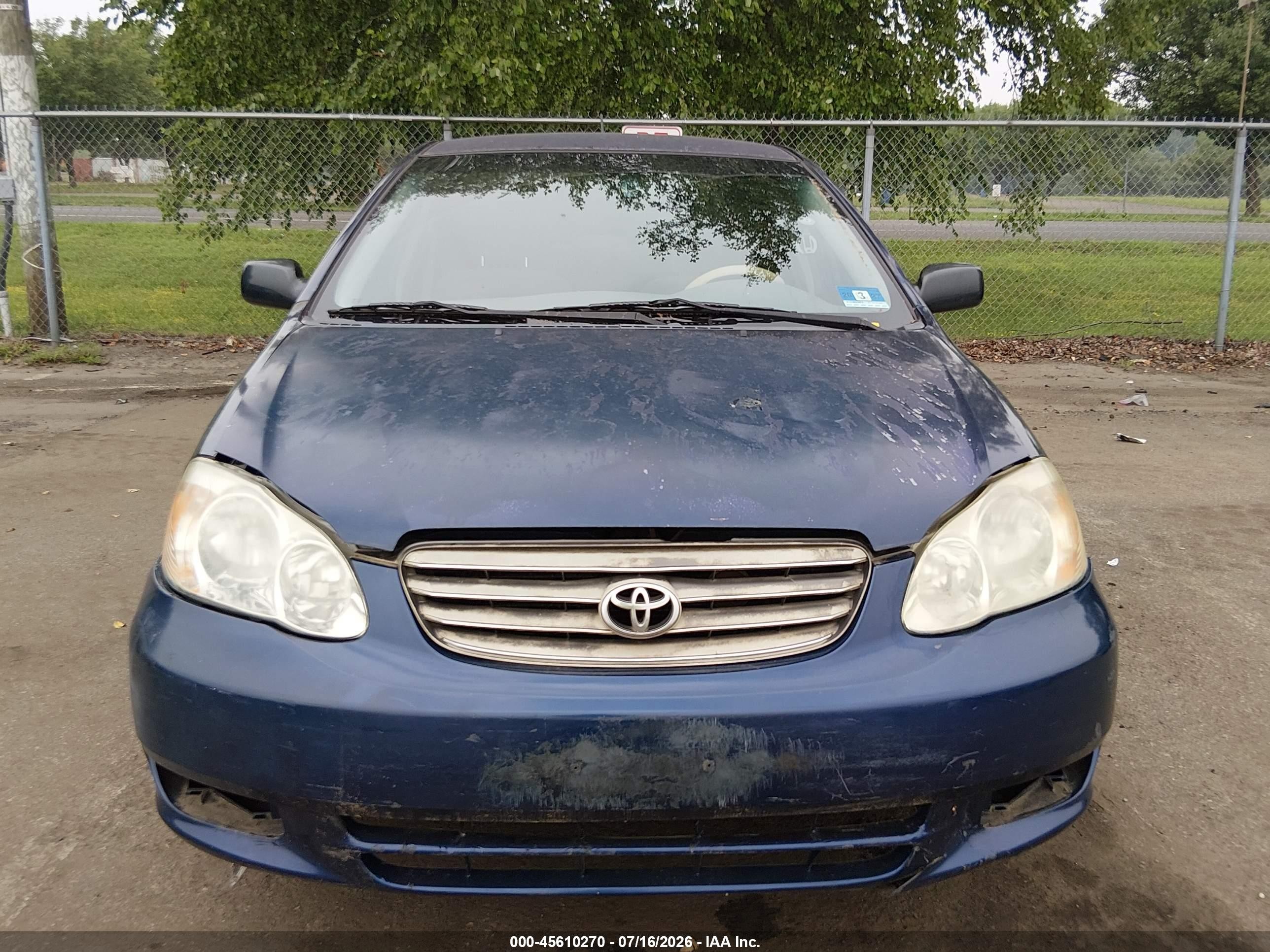 2003 Toyota Corolla Ce Dark Blue vin: JTDBR32E830010742