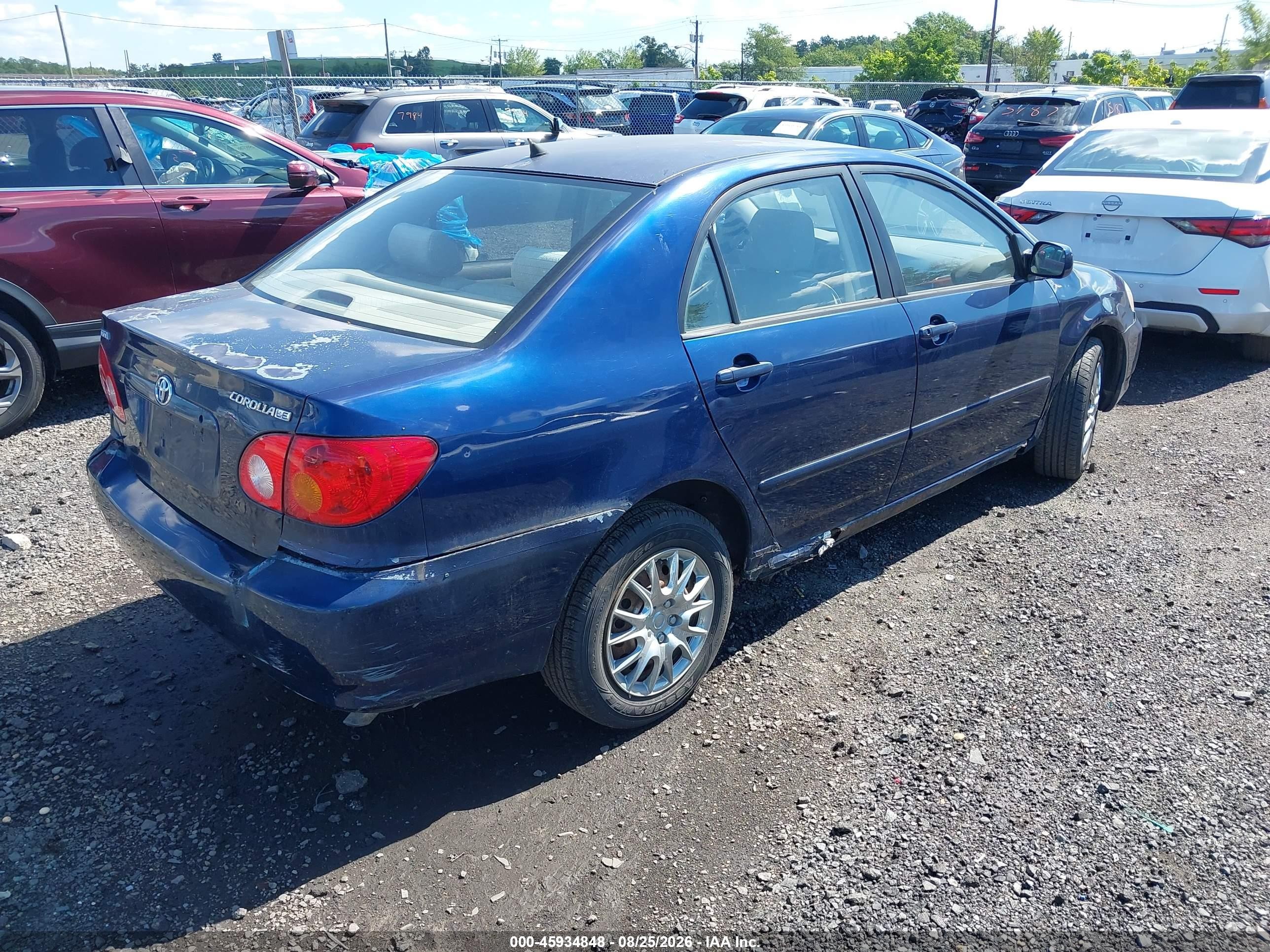 2003 Toyota Corolla Le Blue vin: JTDBR32E830041974