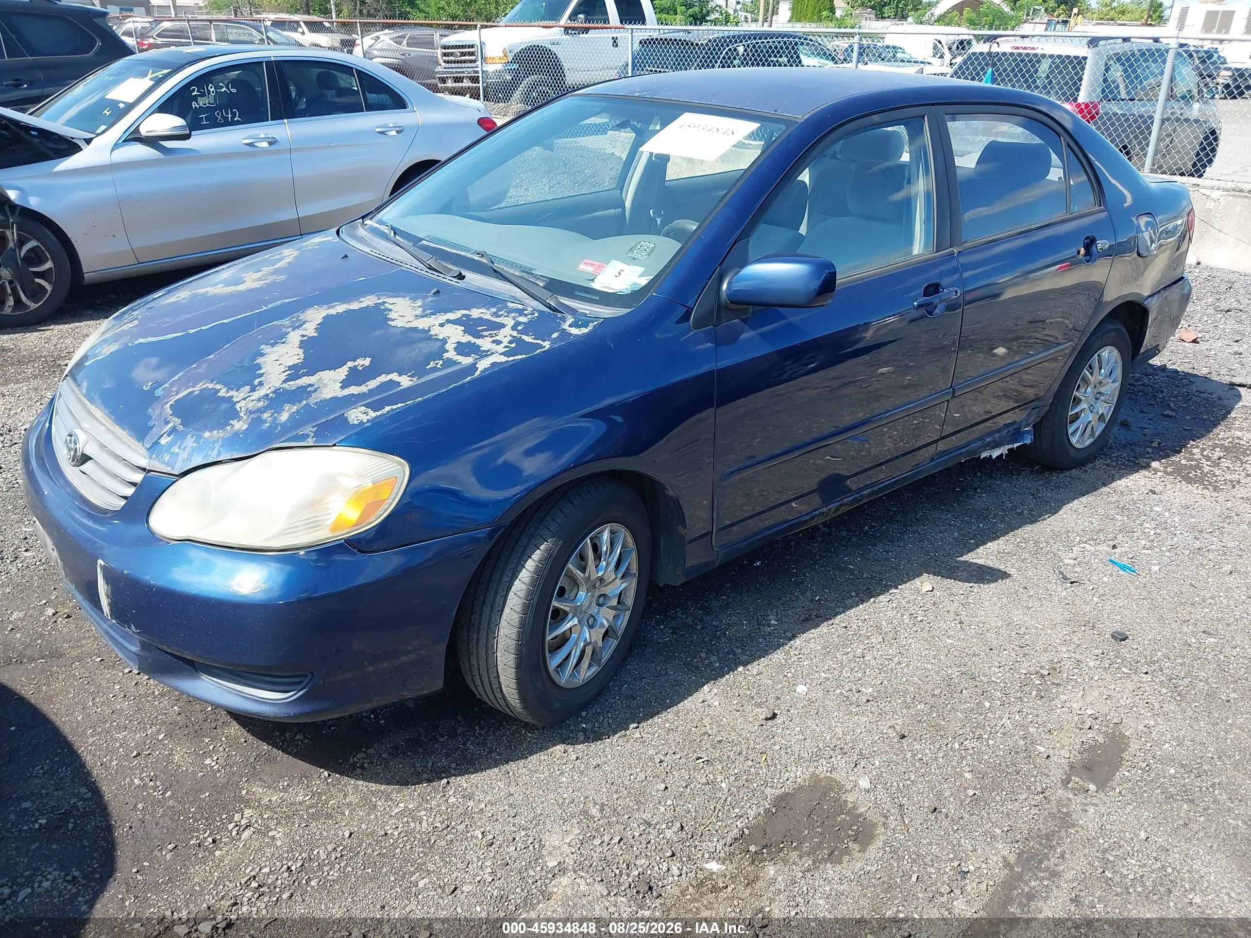 2003 Toyota Corolla Le Blue vin: JTDBR32E830041974