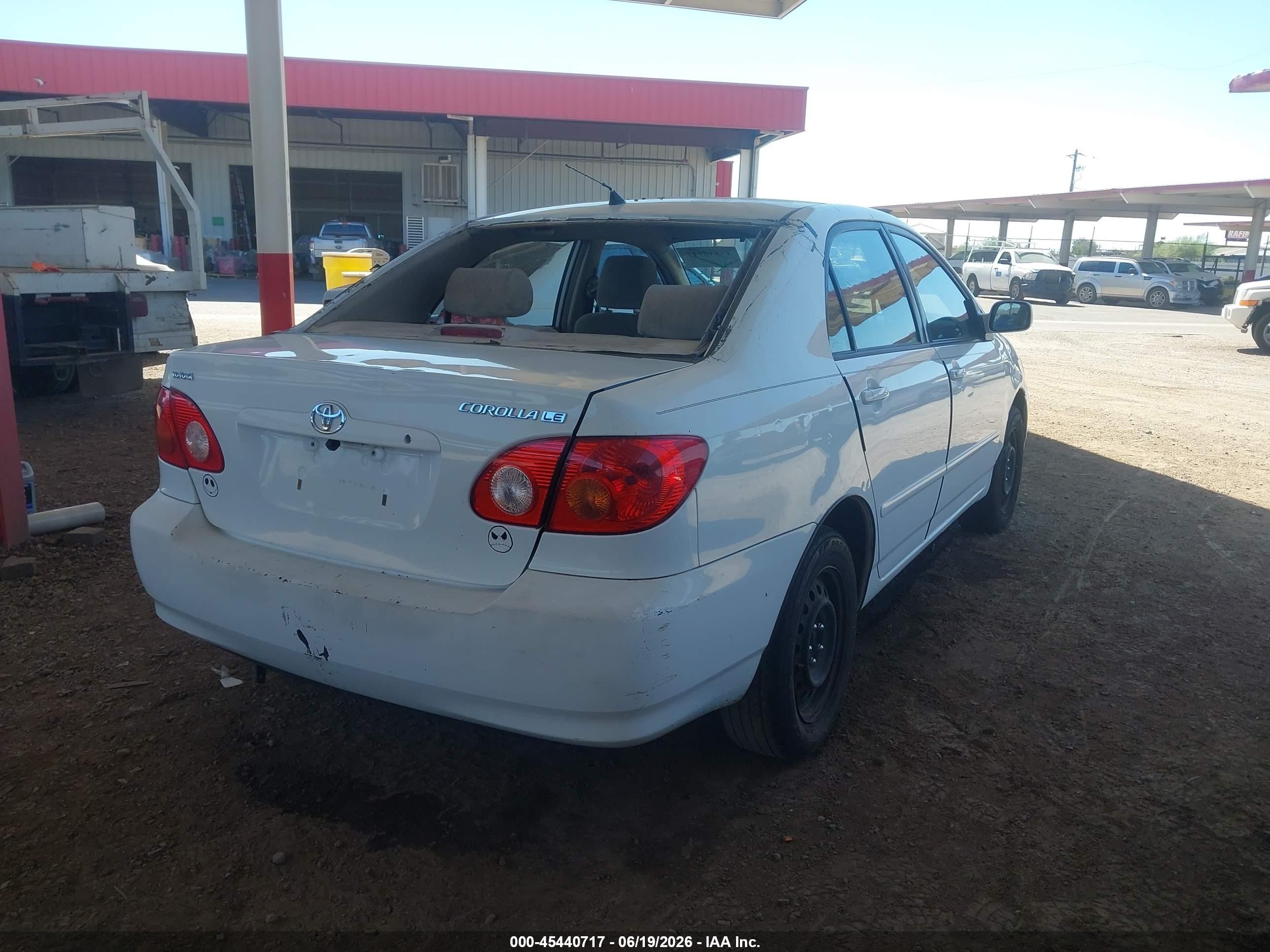 2003 Toyota Corolla Le White vin: JTDBR32E830051243